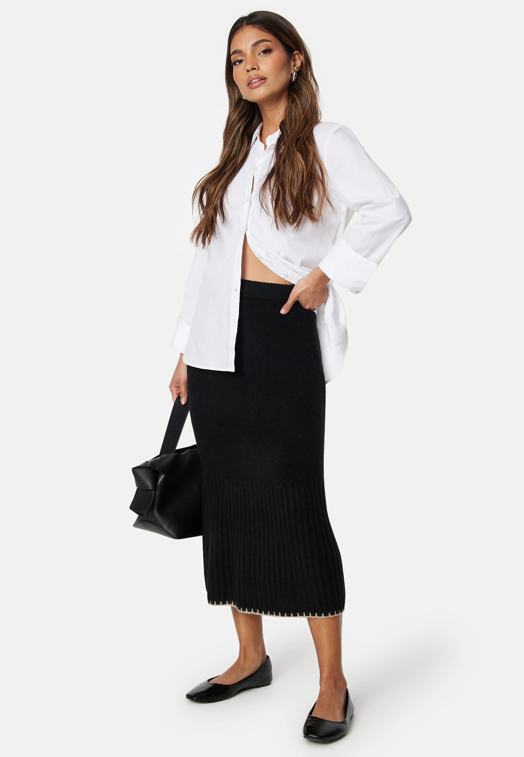 Contrast Edge Knitted Skirt - Image 5