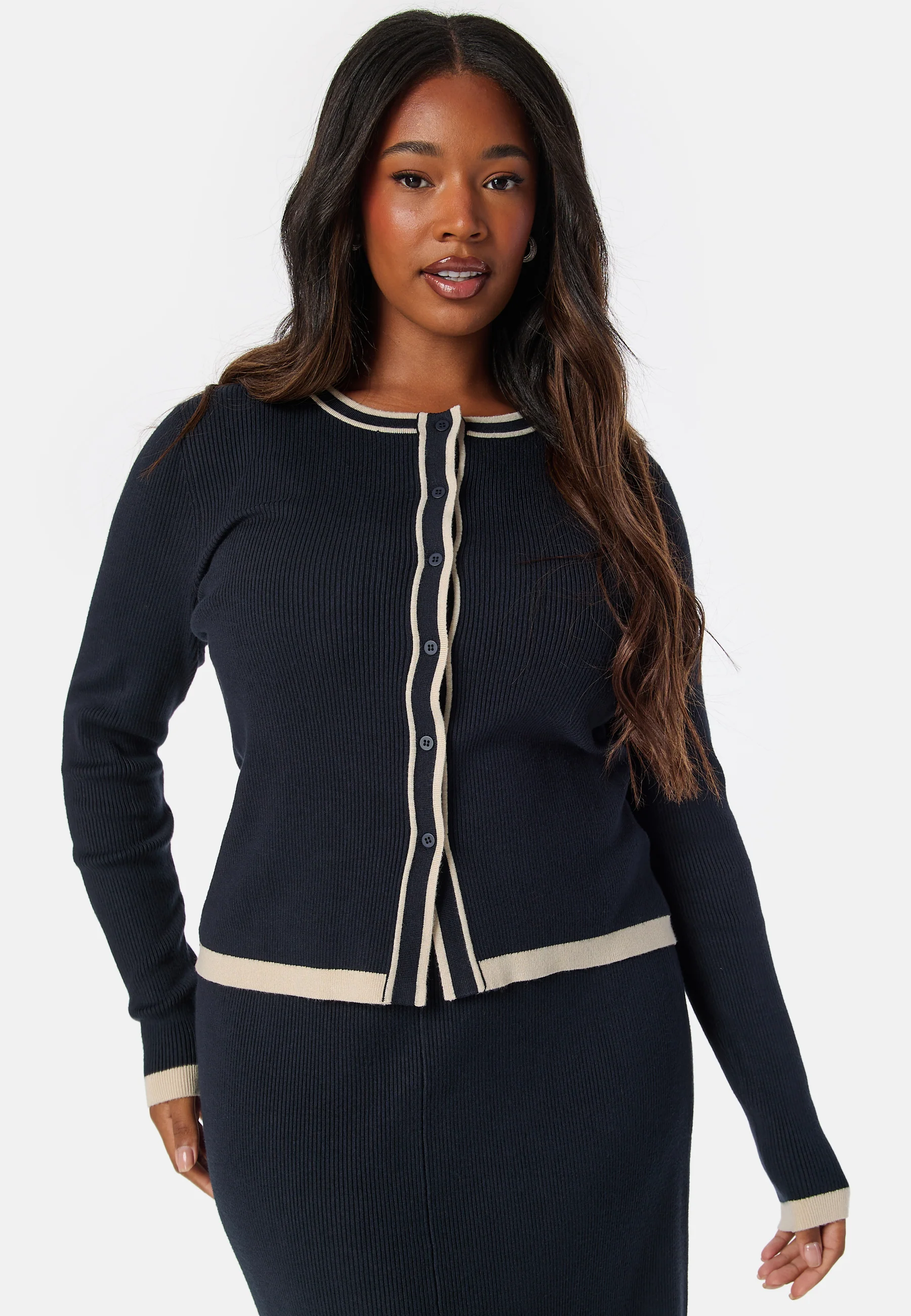 Contrast Knitted Cardigan - Image 5