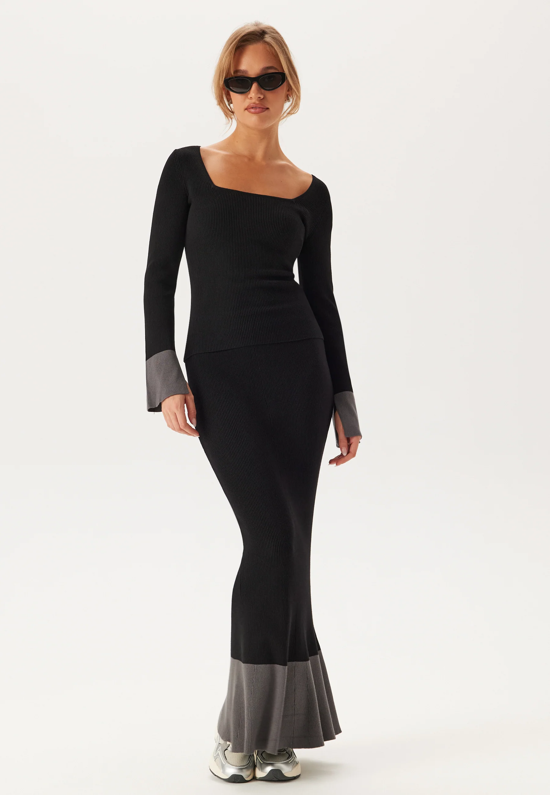 Contrast Rib Knitted Skirt - Image 3