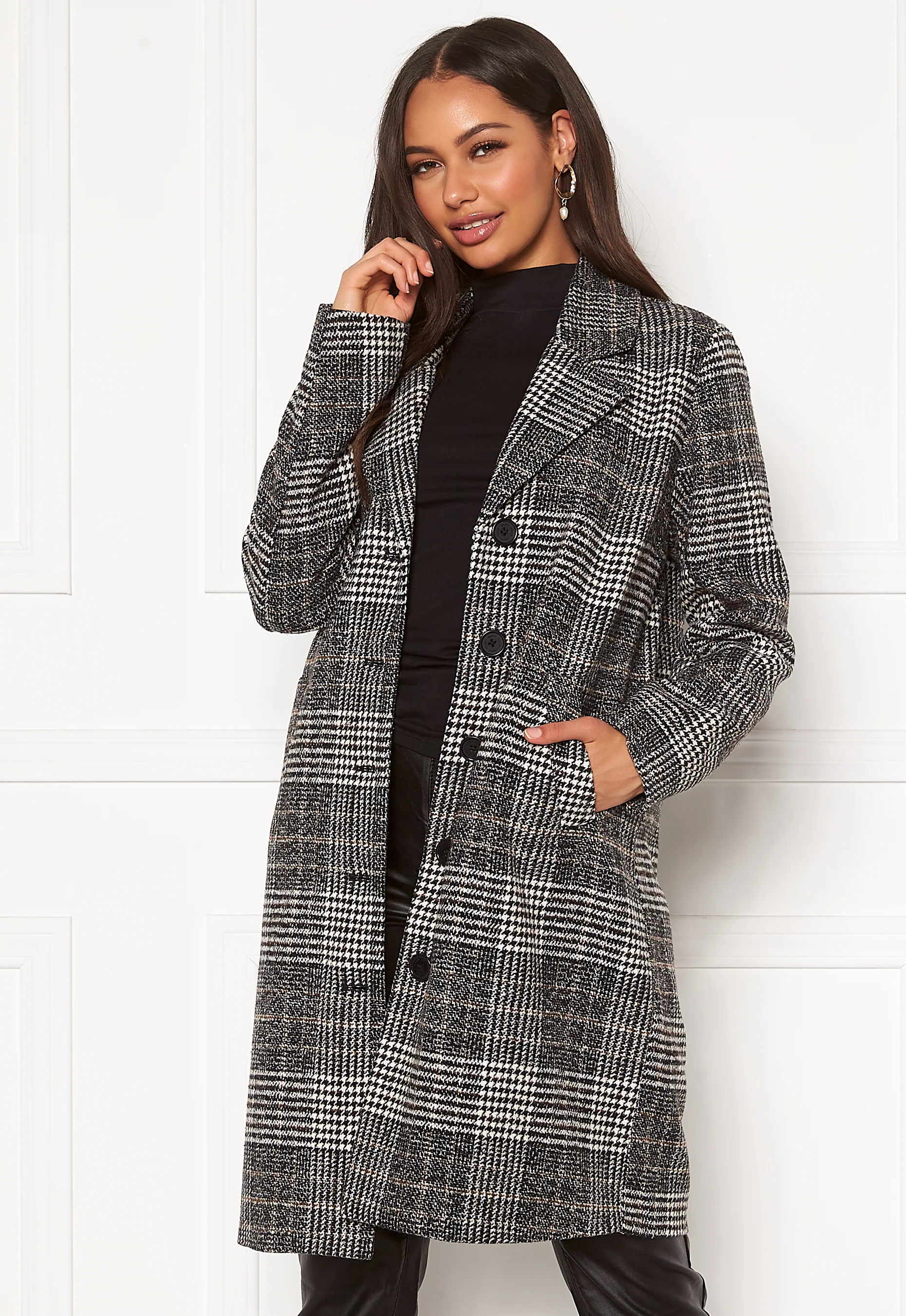 Corinne checked coat