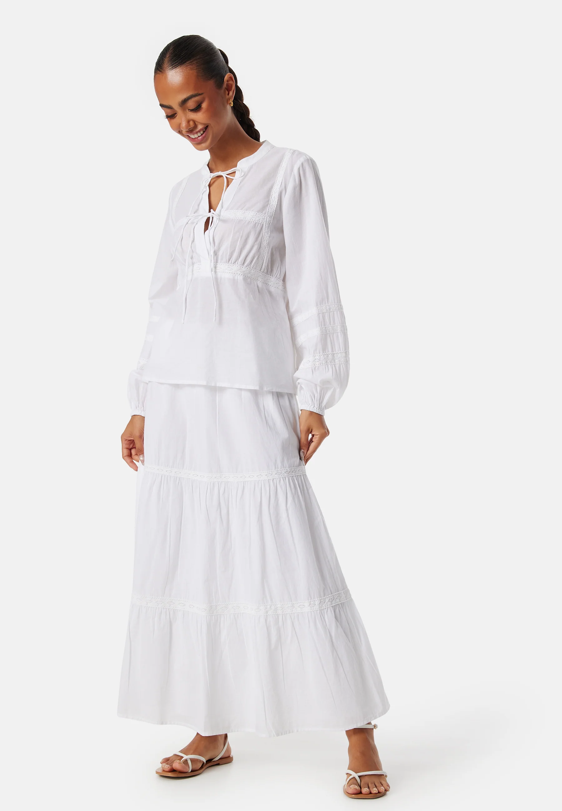 Cotton Maxi Flounce Skirt - Image 5