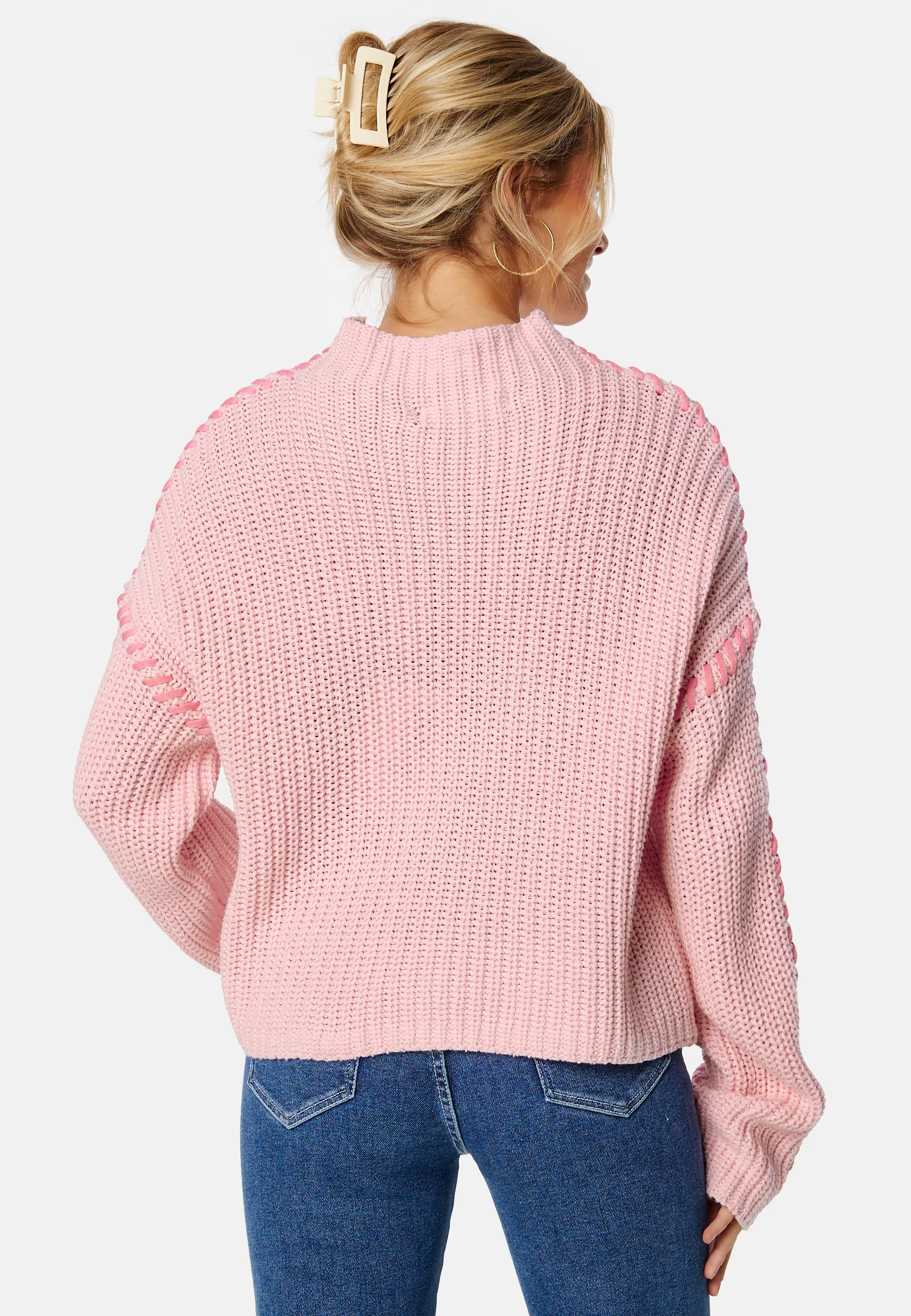 Cream LS Funnelneck Pullover - Image 3