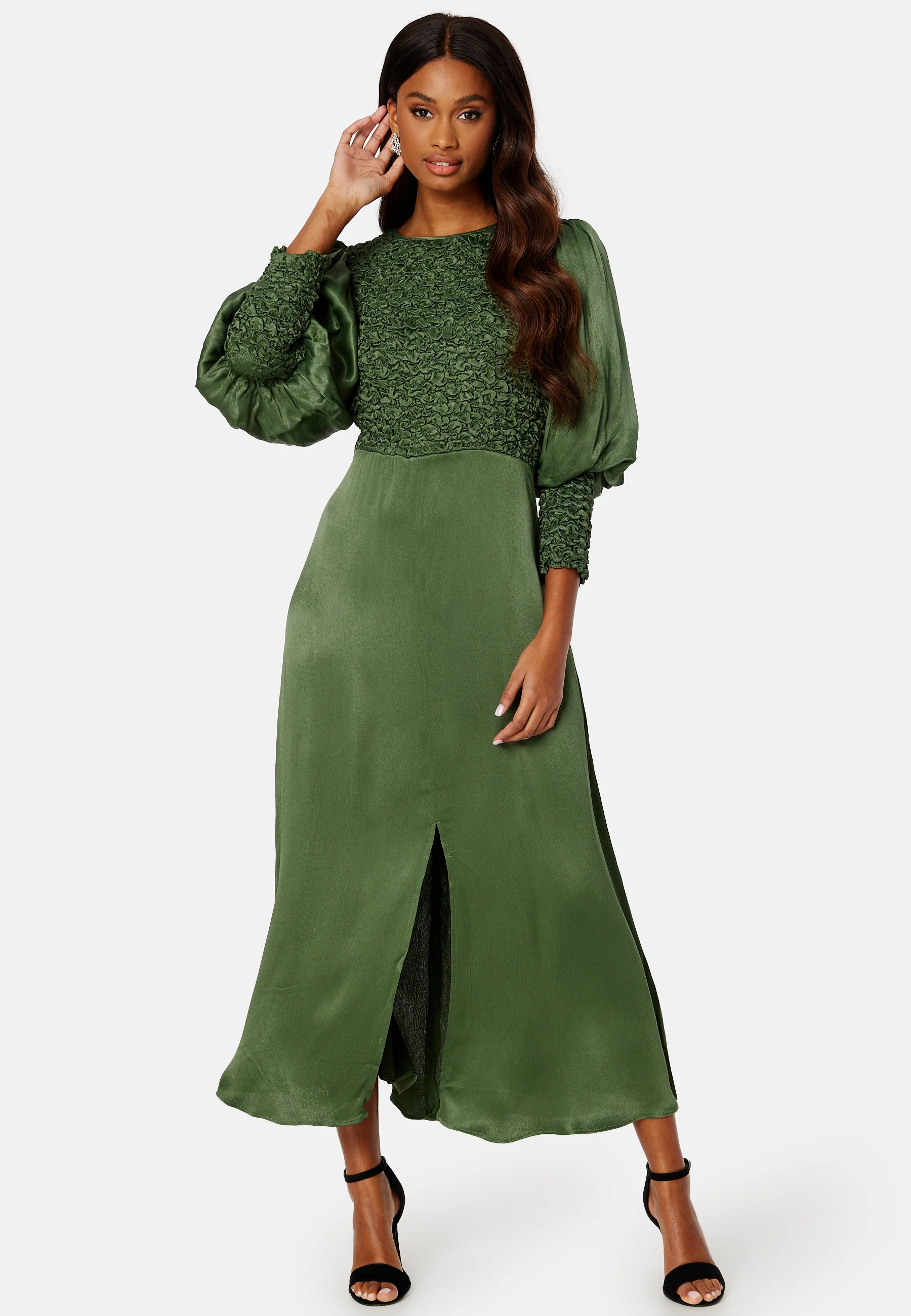 Crépe Satin Midi Dress