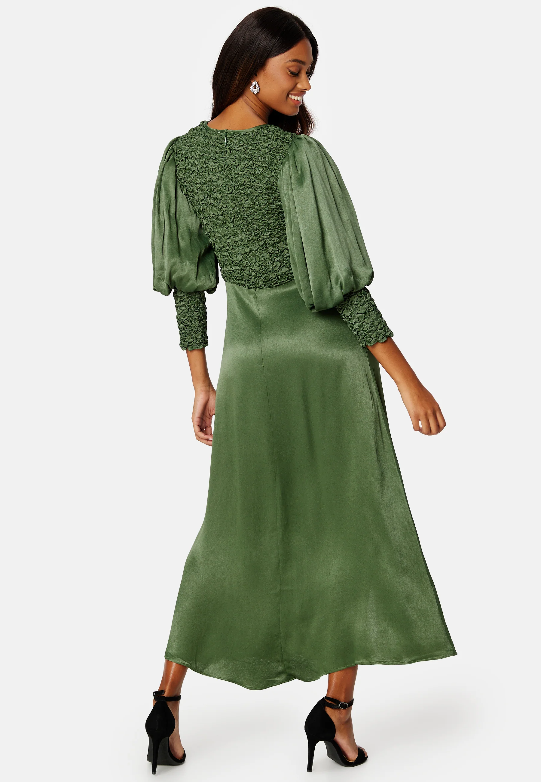 Crépe Satin Midi Dress - Image 2