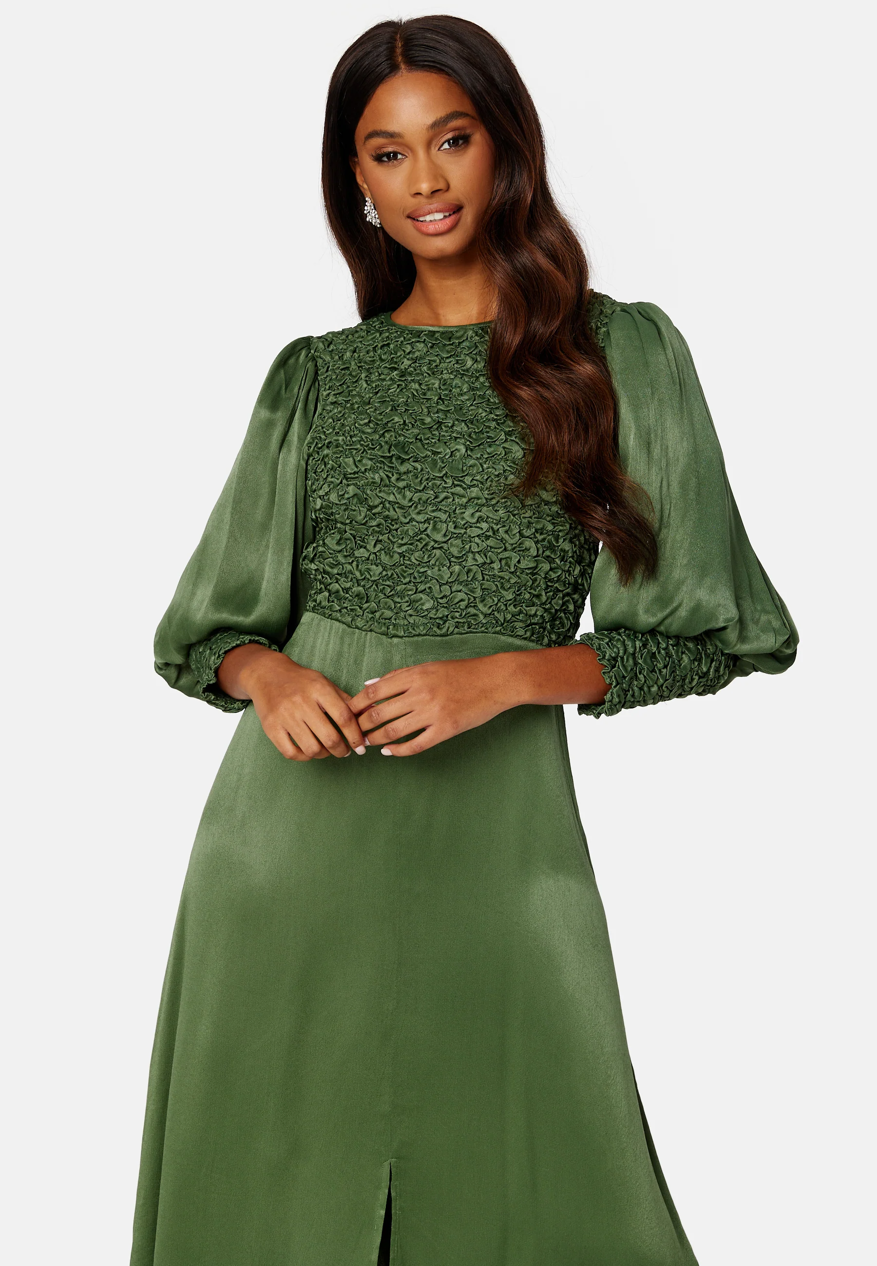Crépe Satin Midi Dress - Image 3