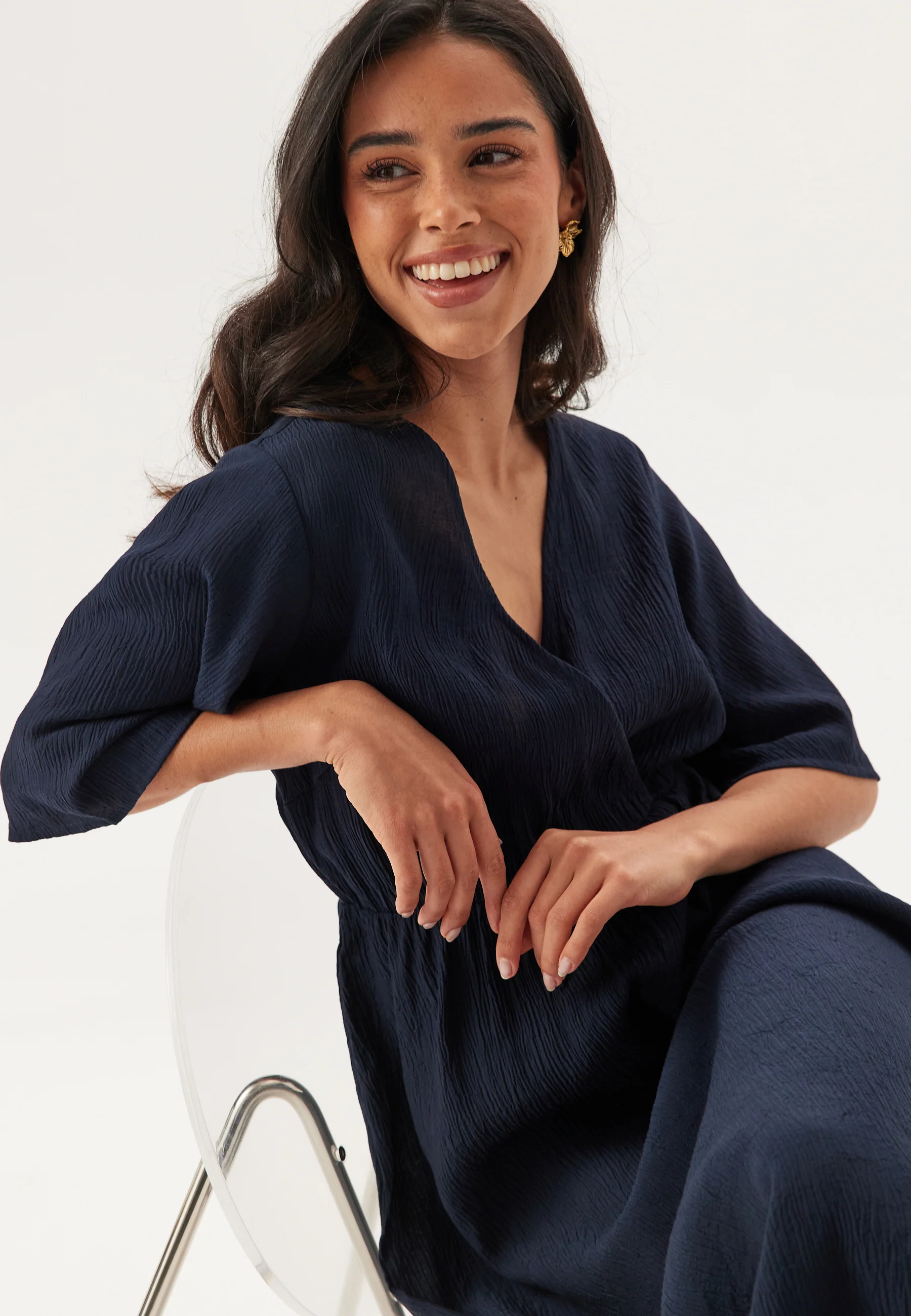 Crinkle Midi Dress - Image 4