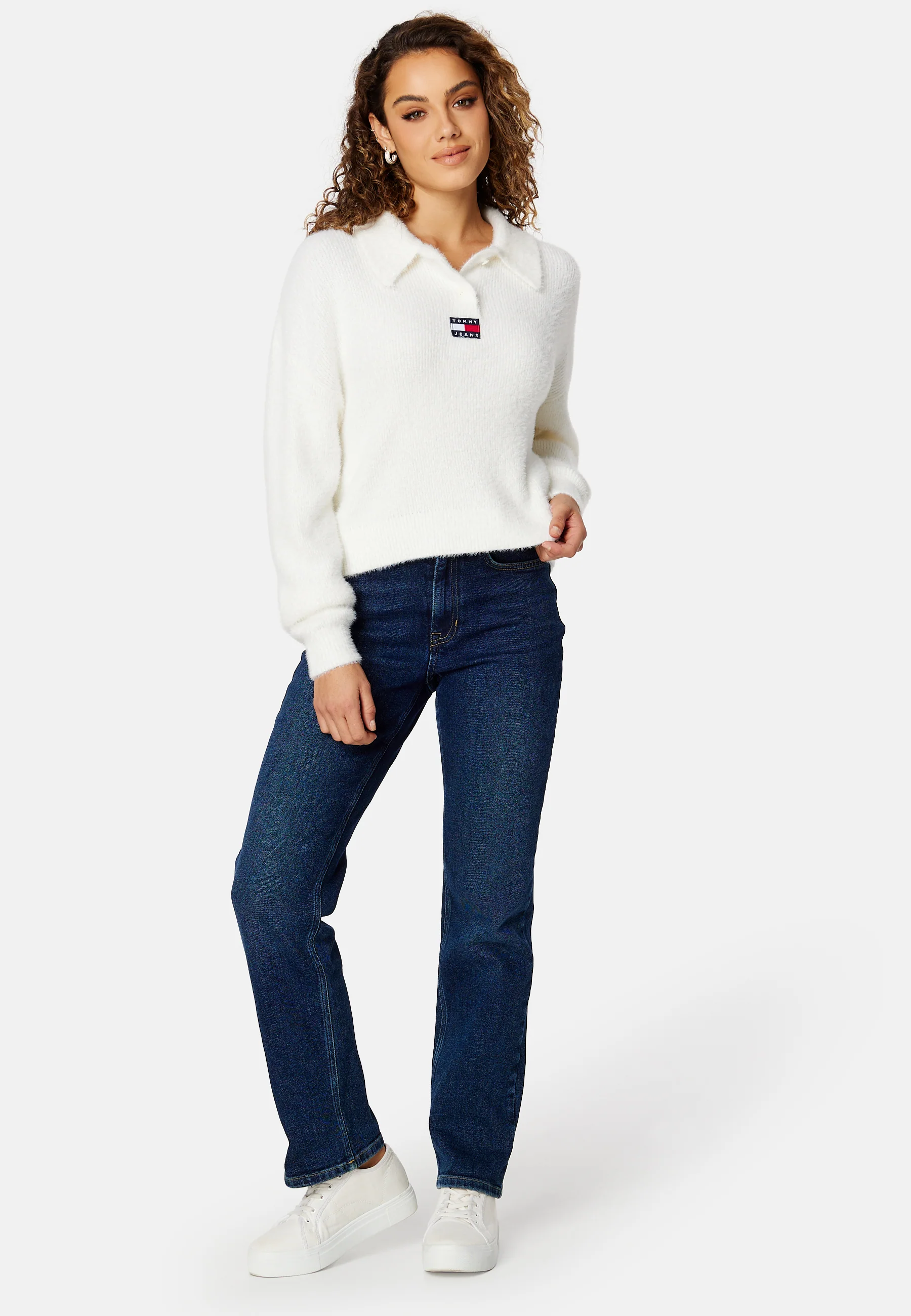 Crop Furry Polo Sweater - Image 2