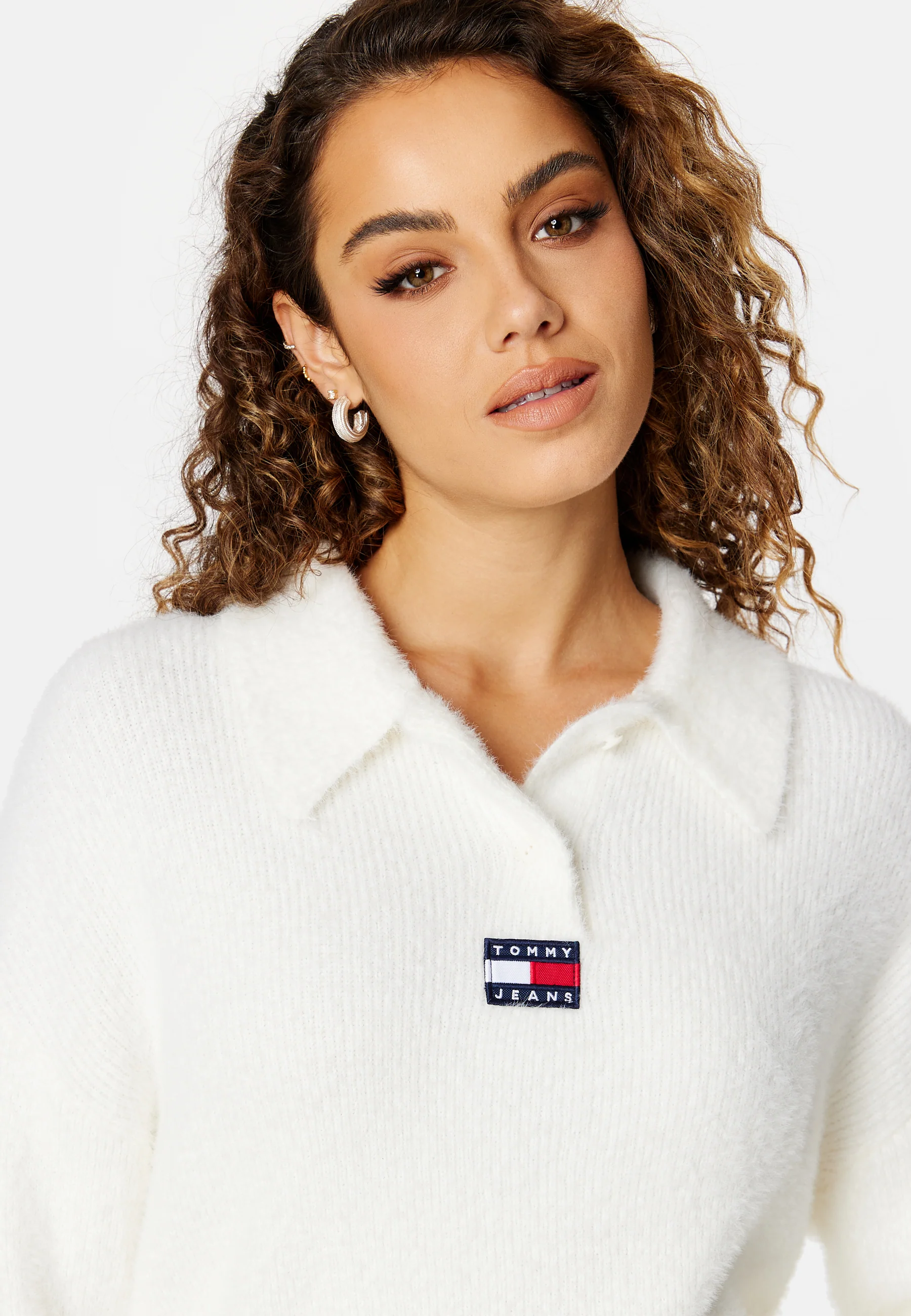 Crop Furry Polo Sweater - Image 4