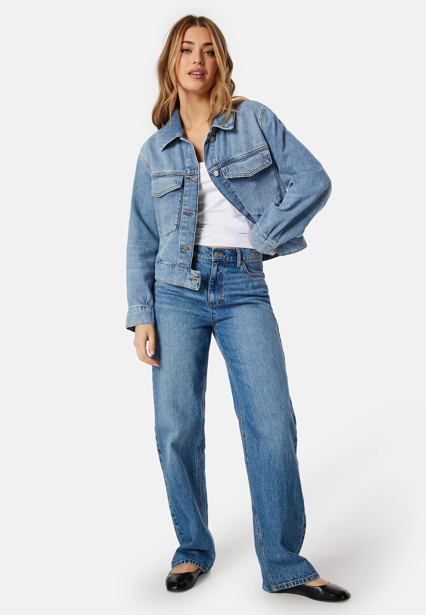 Cropped Denim Jacket - Image 4