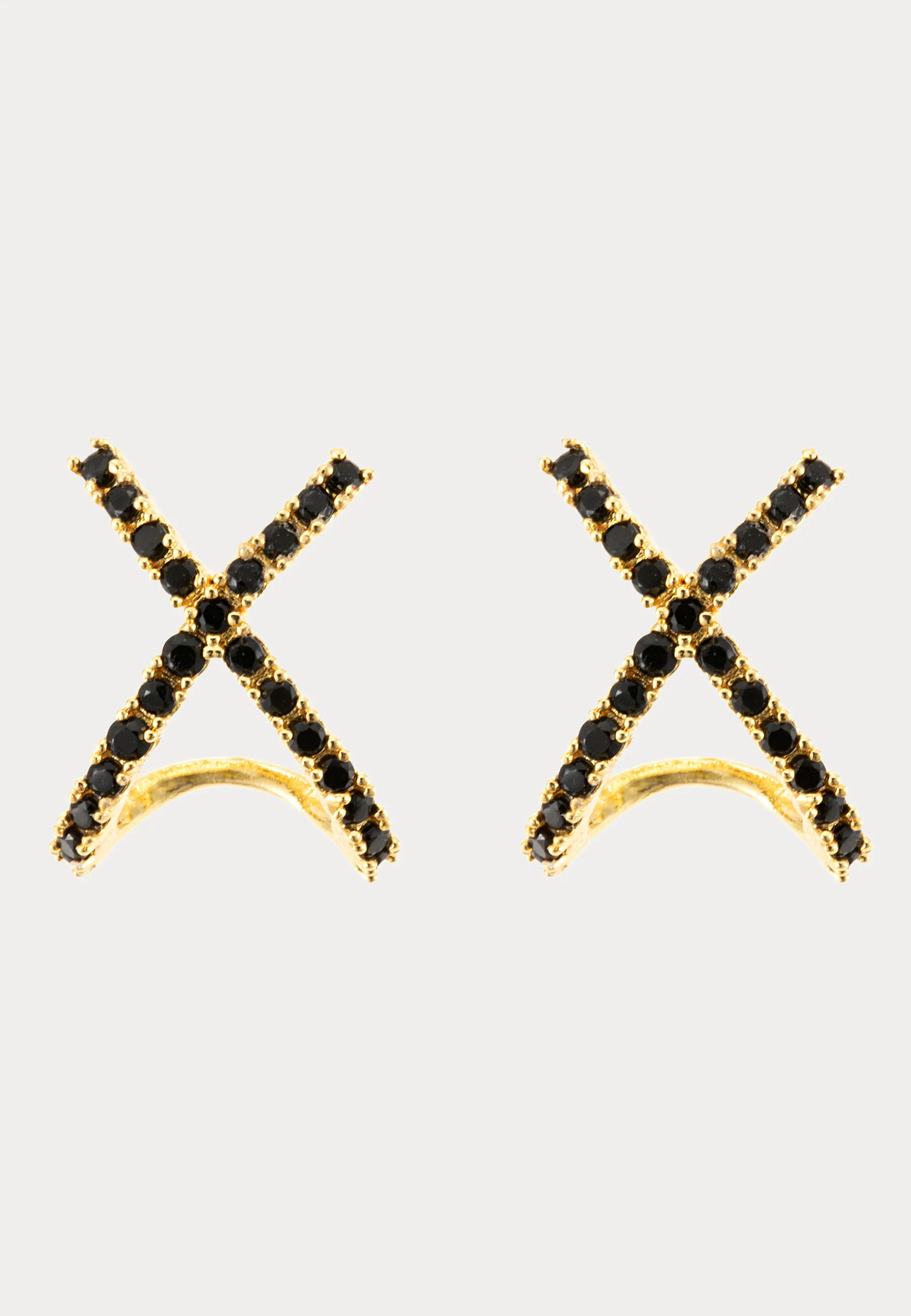 Cross Earring, Black Gold - Image 2