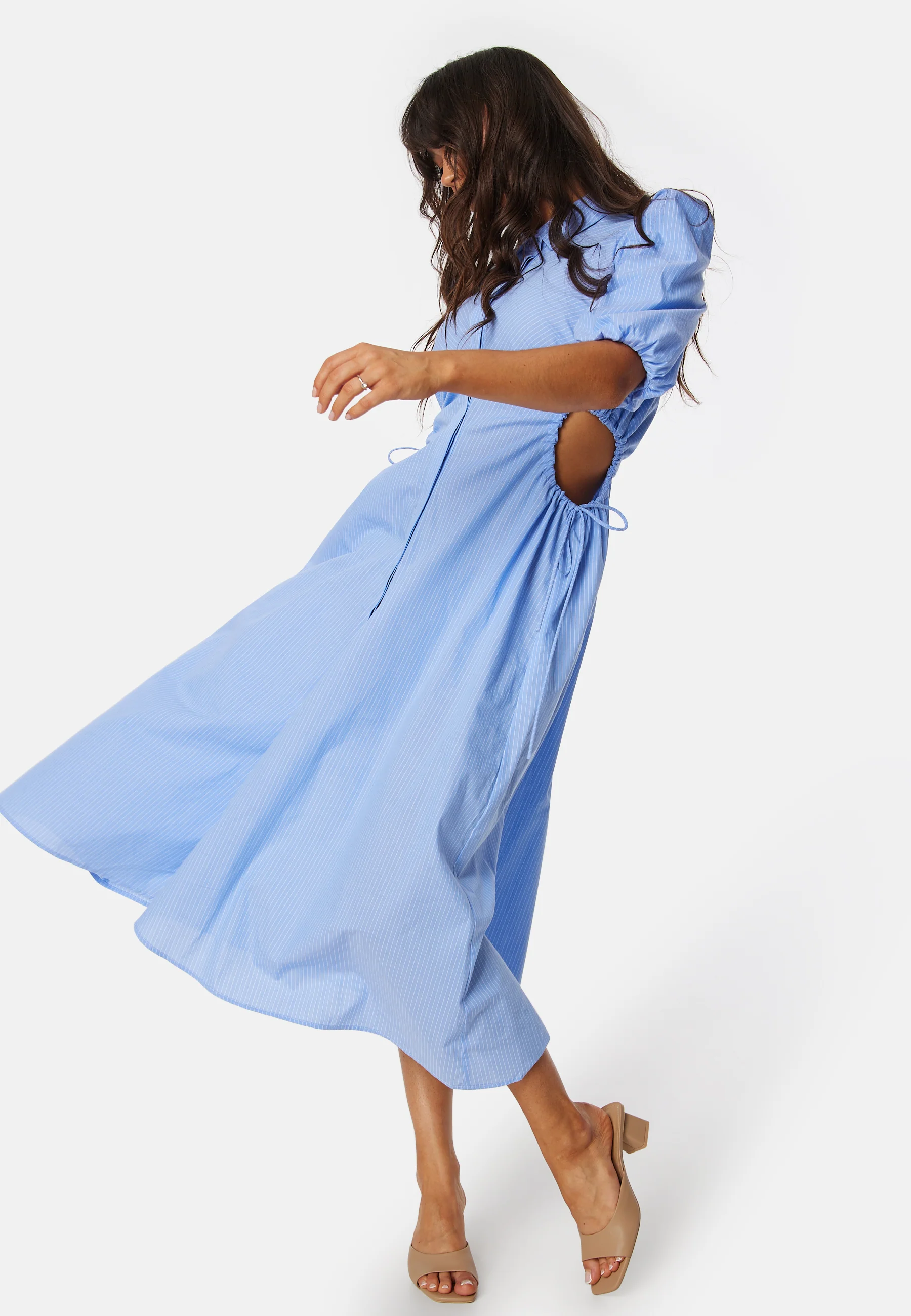 Cut out midi shirt dress