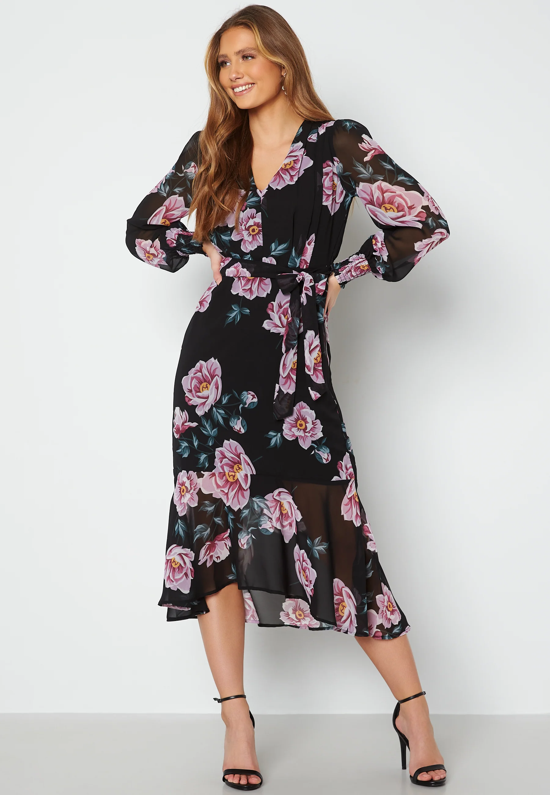 Danessa midi Puff Sleeve Dress