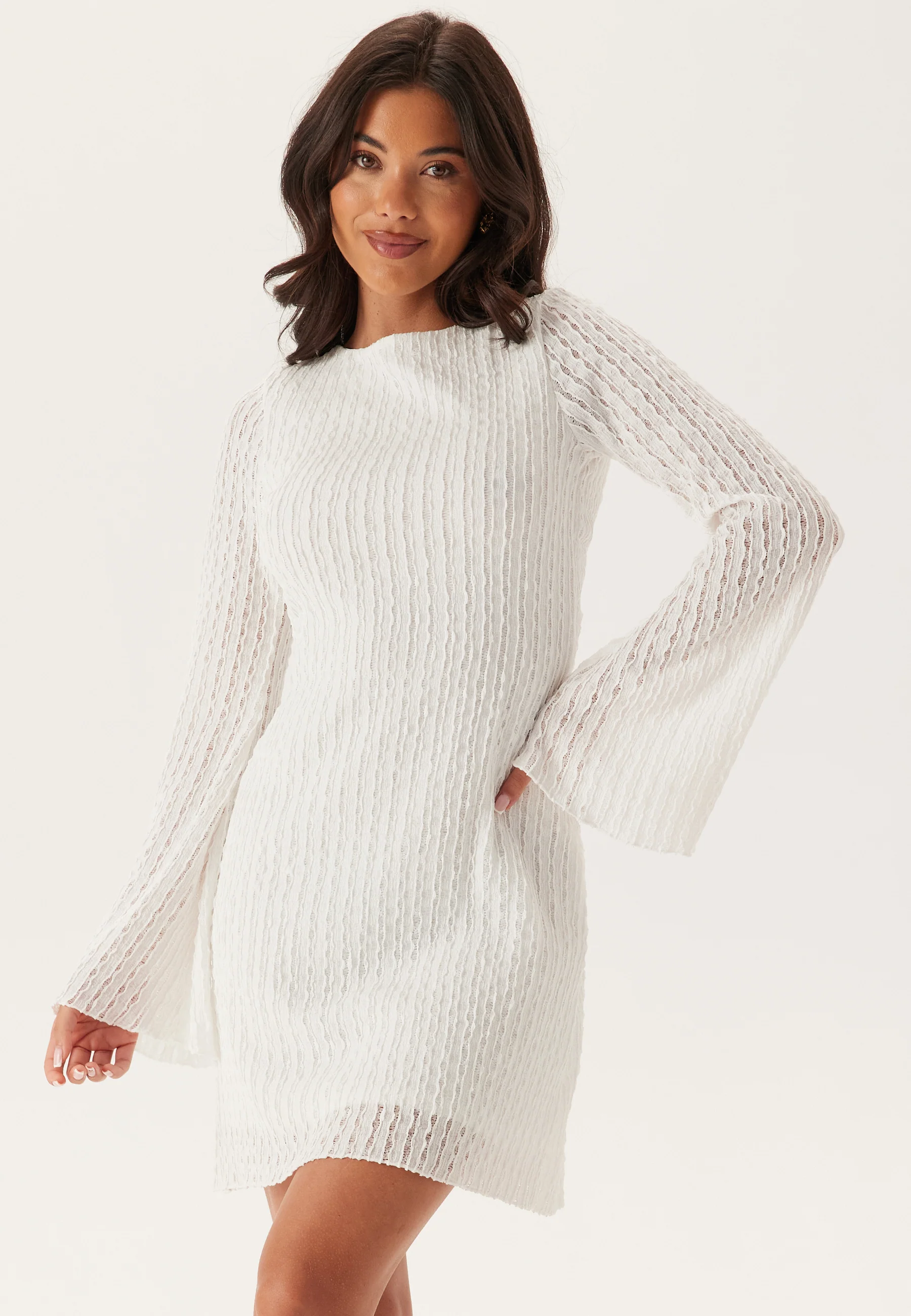 Deep Back Short Structured Dress - Image 3