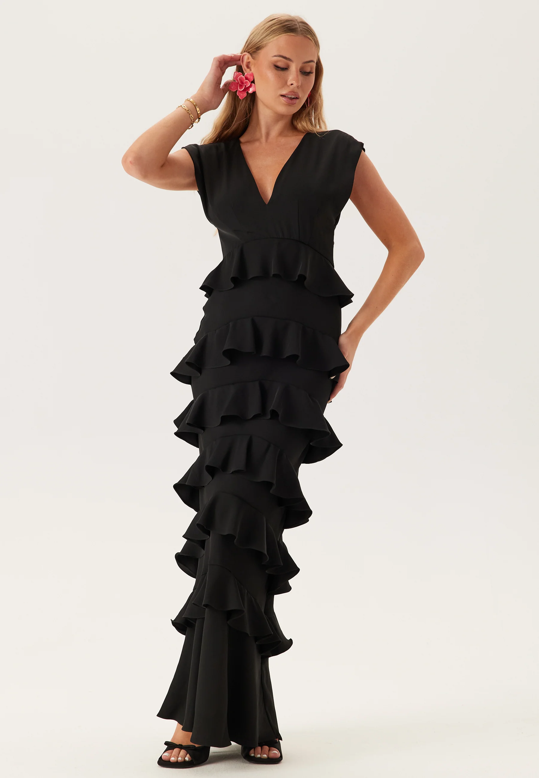 Deep V-Neck Flounce Gown - Image 5