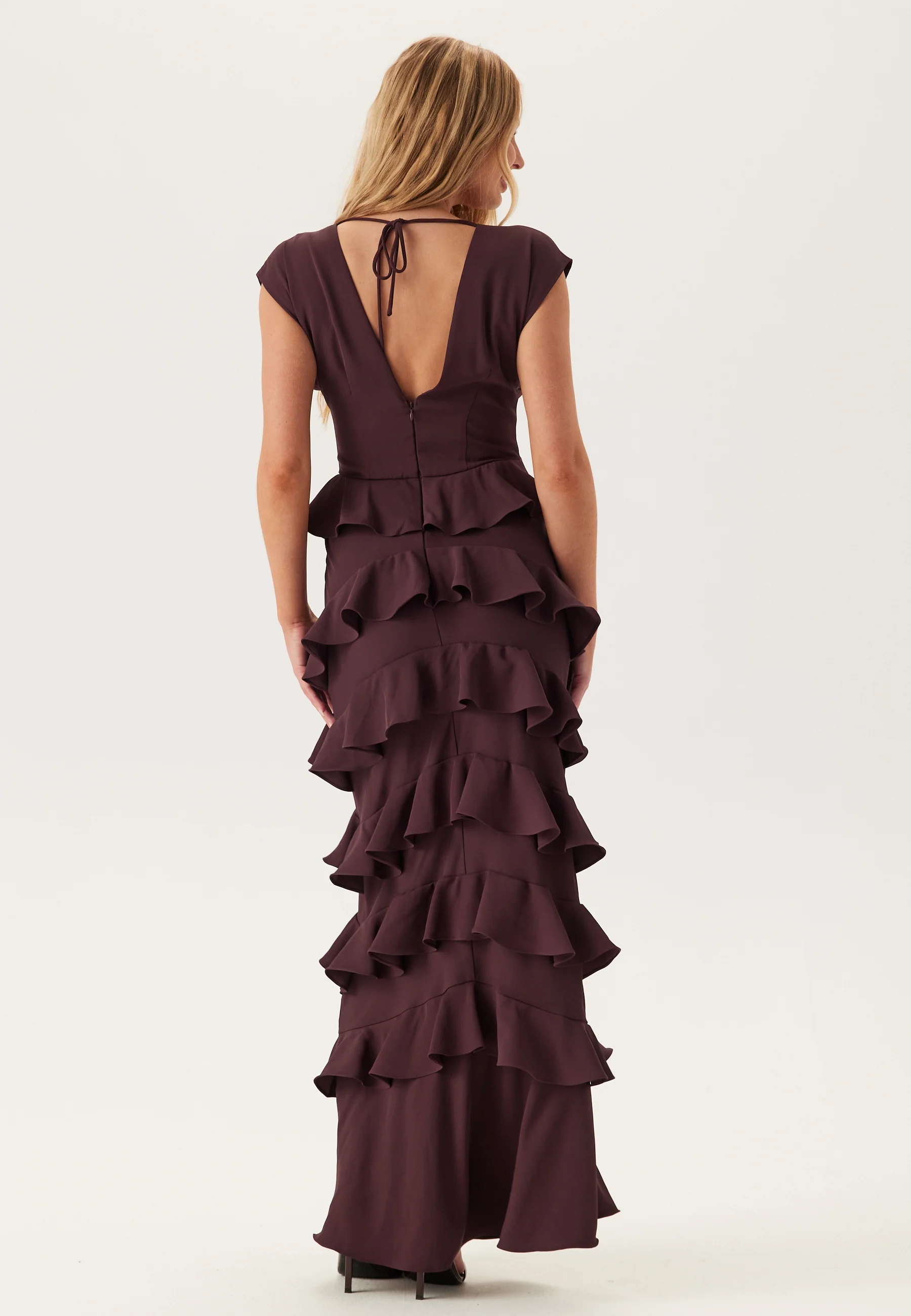 Deep V-Neck Flounce Gown - Image 4