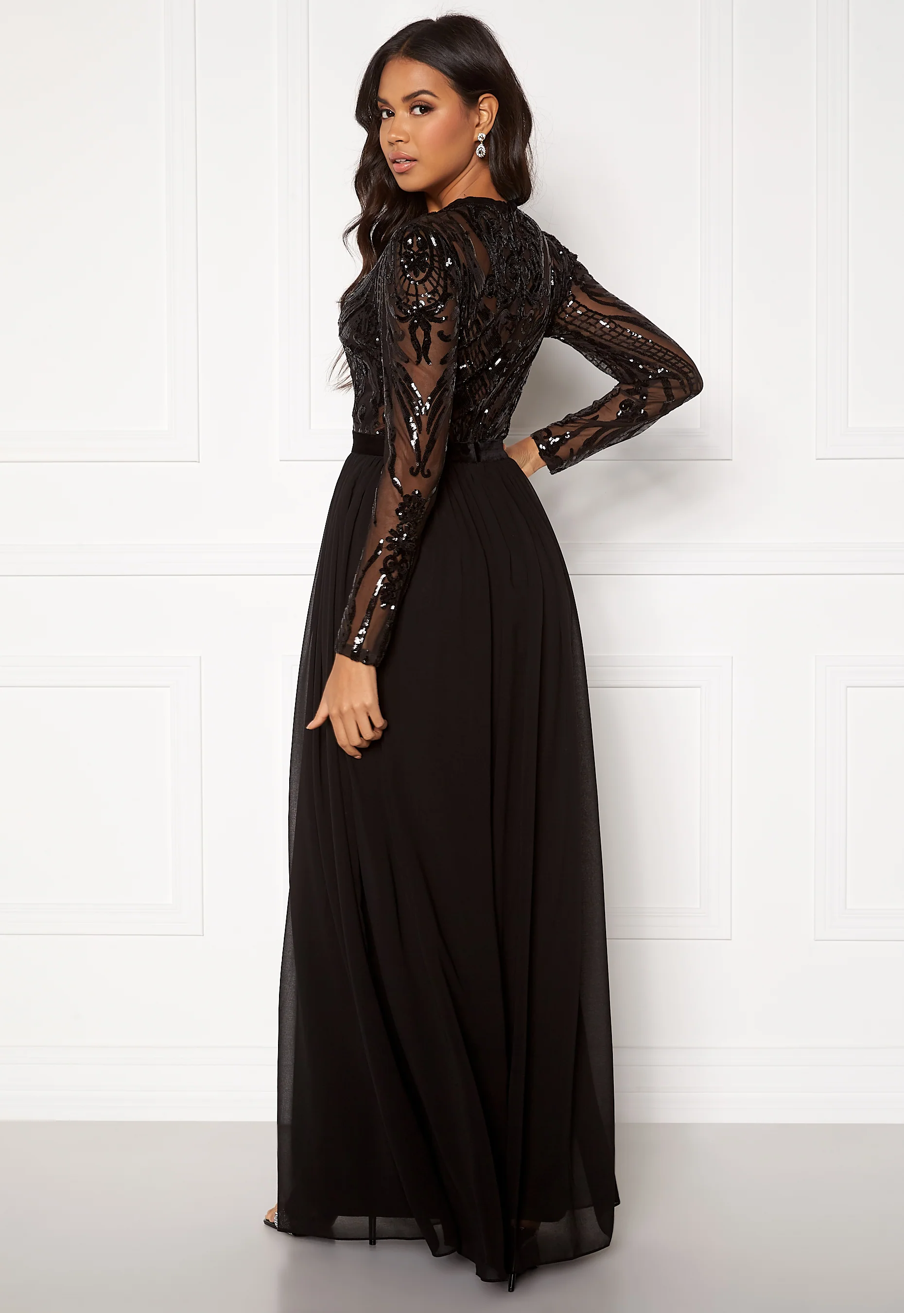 Deep V Sequin Maxi Dress - Image 2