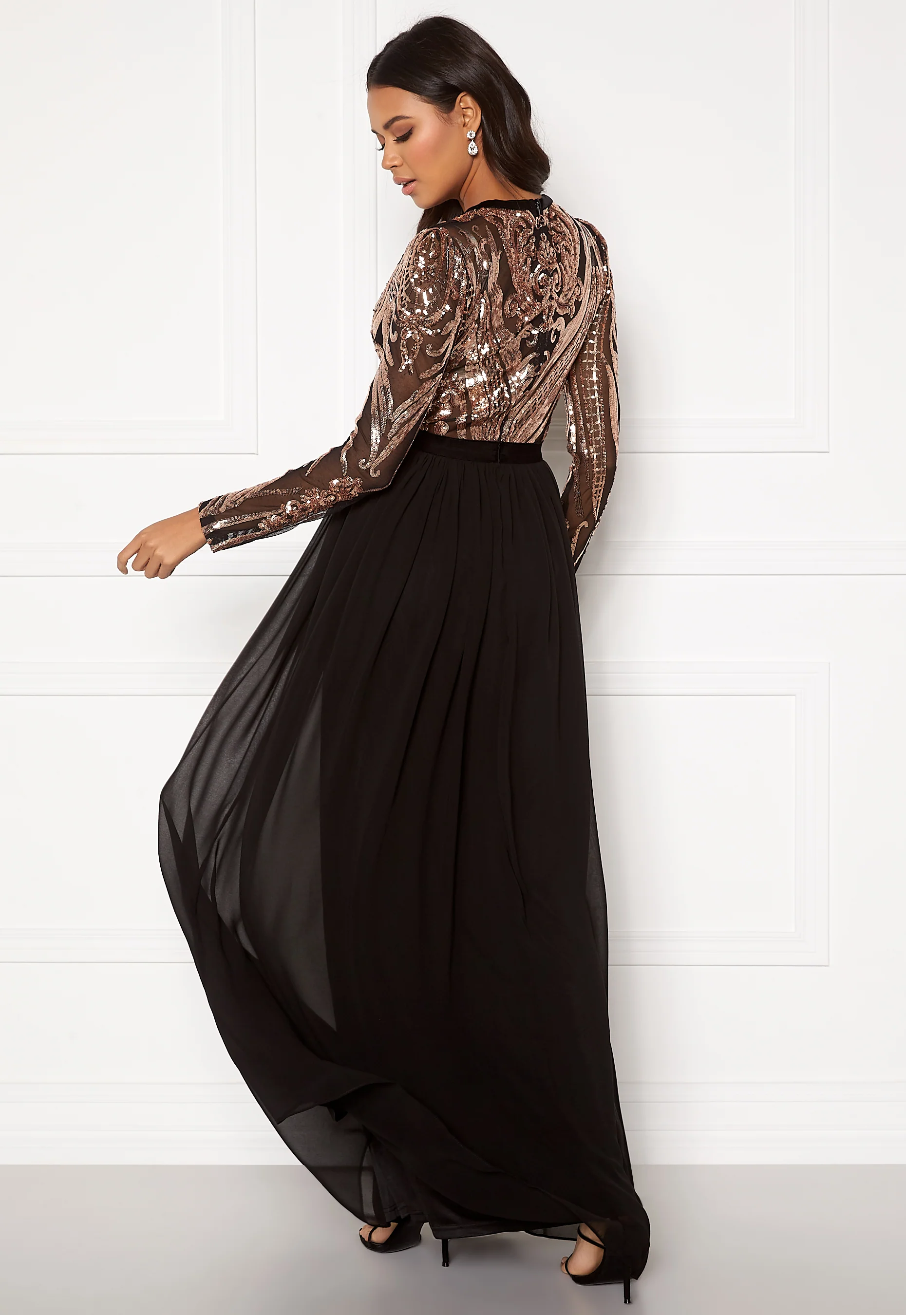 Deep V Sequin Maxi Dress - Image 2