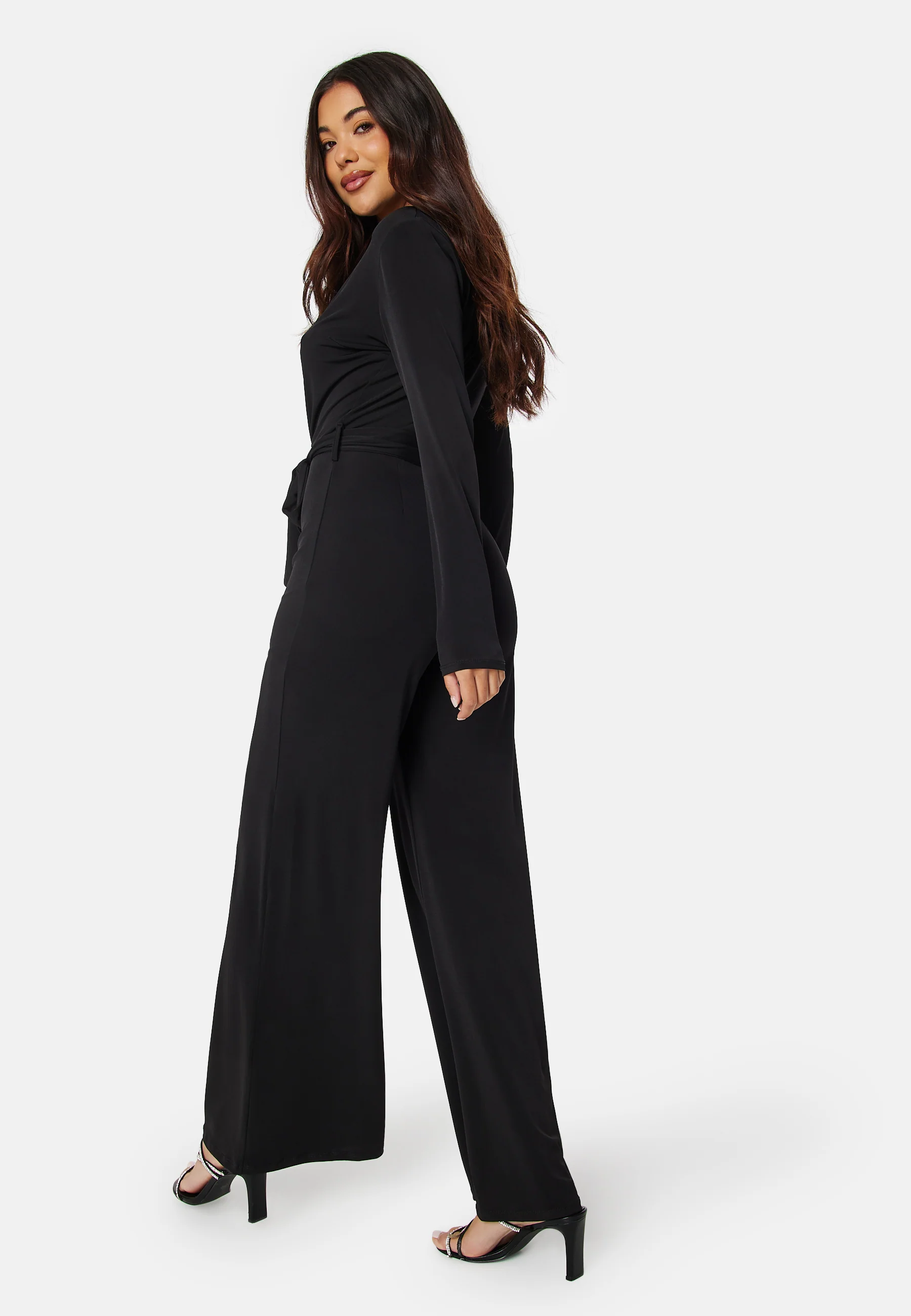 Deep V Wide Leg Jumpsuit - Image 2