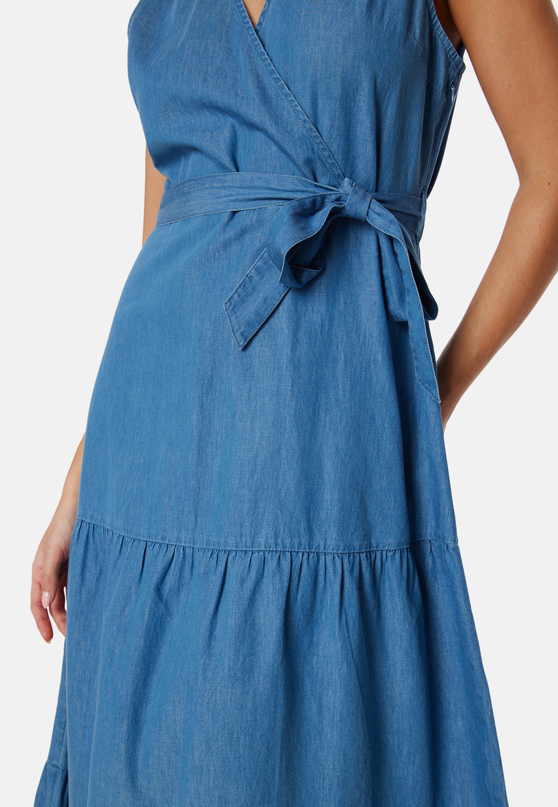 Denim Flounce Dress - Image 3