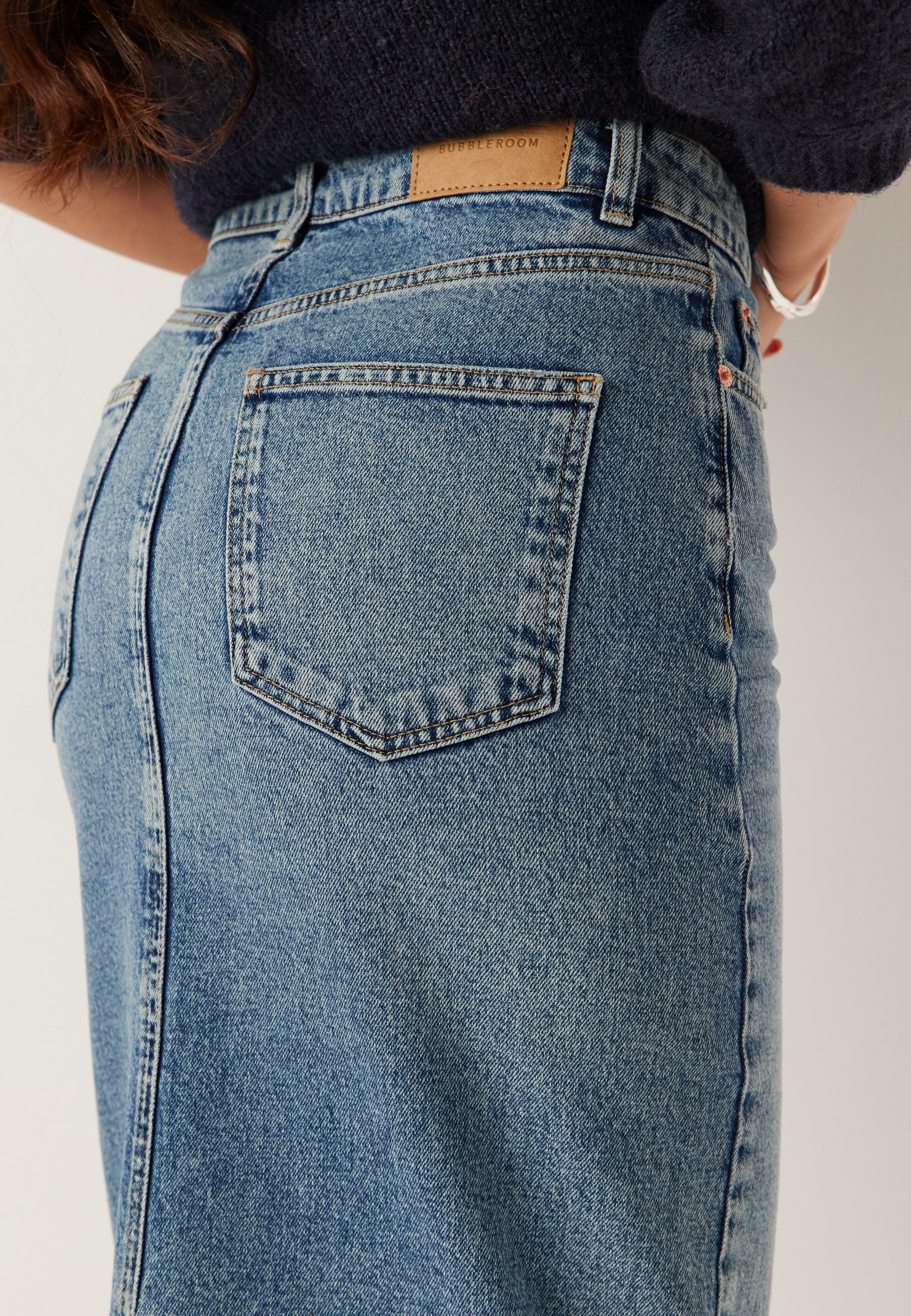 Denim Midi Skirt - Image 4