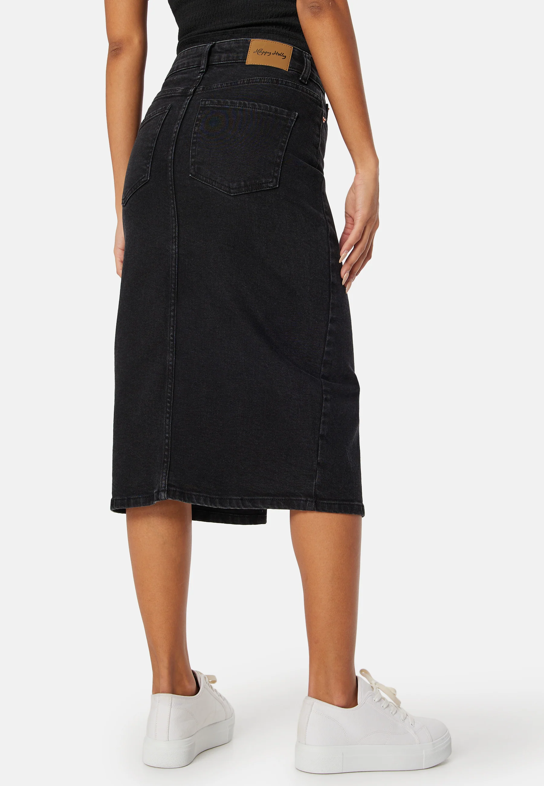 Denim Midi Slit Skirt - Image 3
