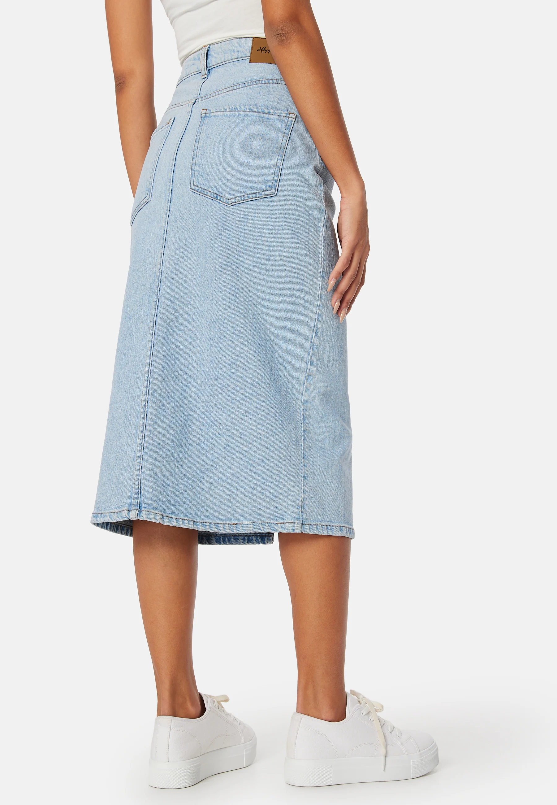 Denim Midi Slit Skirt - Image 3