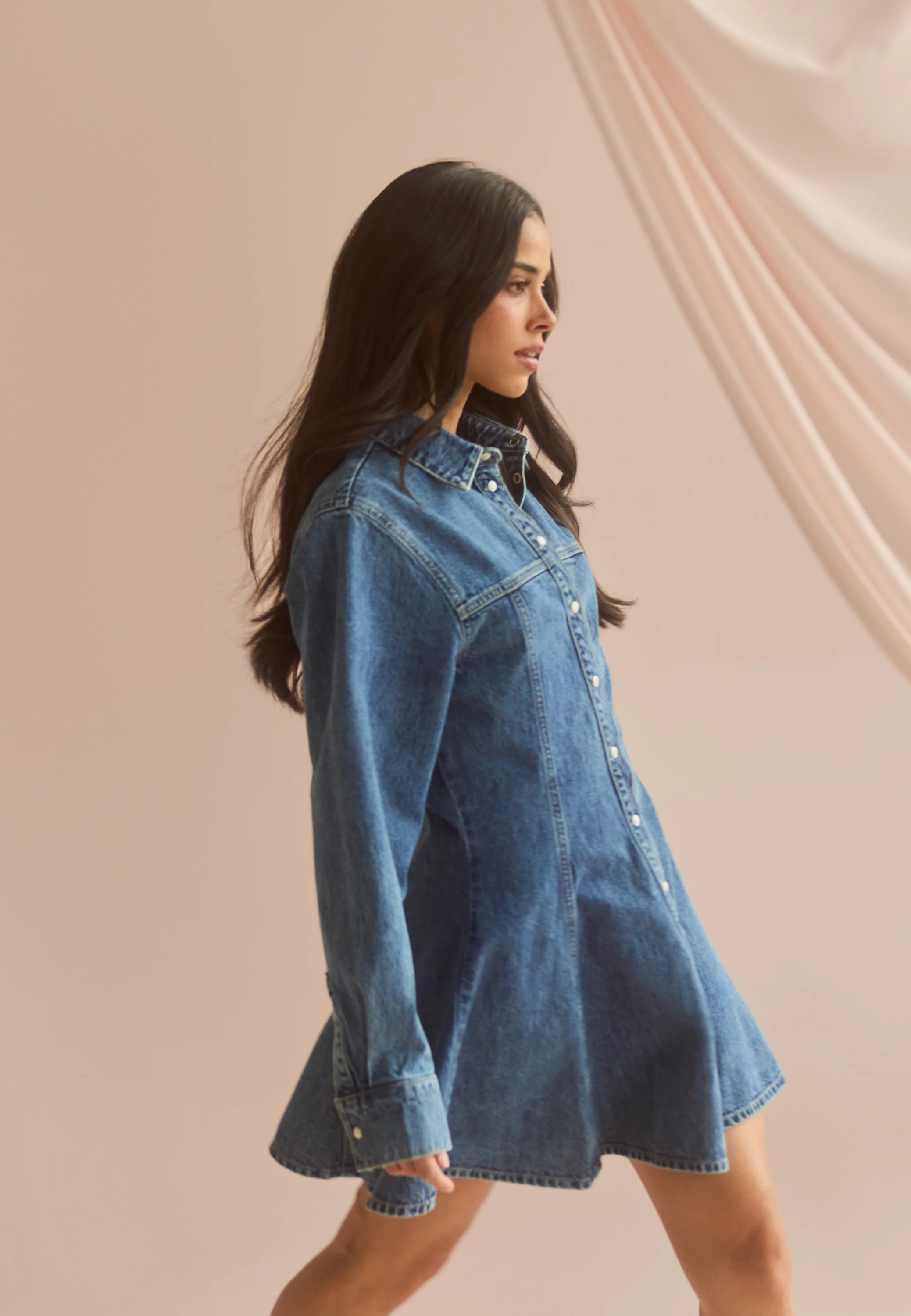 Denim Mini Dress - Image 3