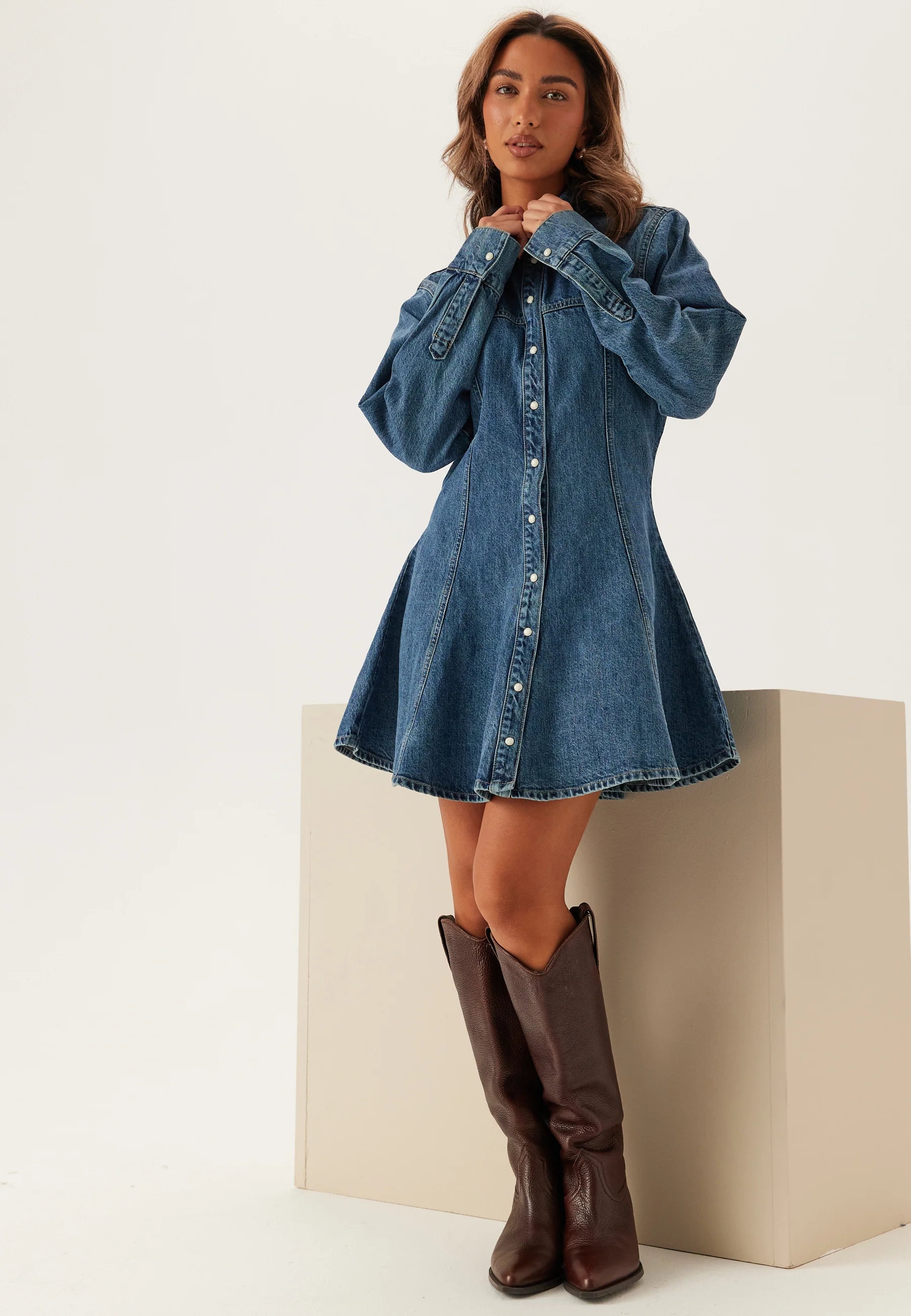 Denim Mini Dress - Image 5