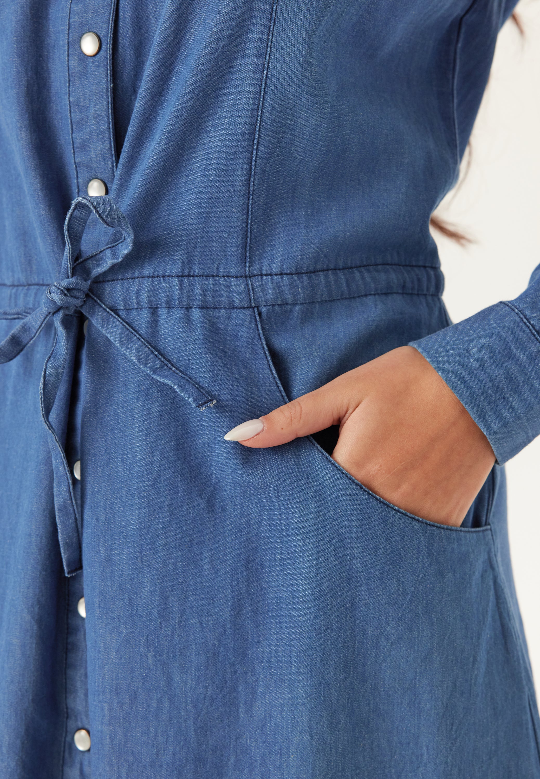 Denim Shirt Dress - Image 3