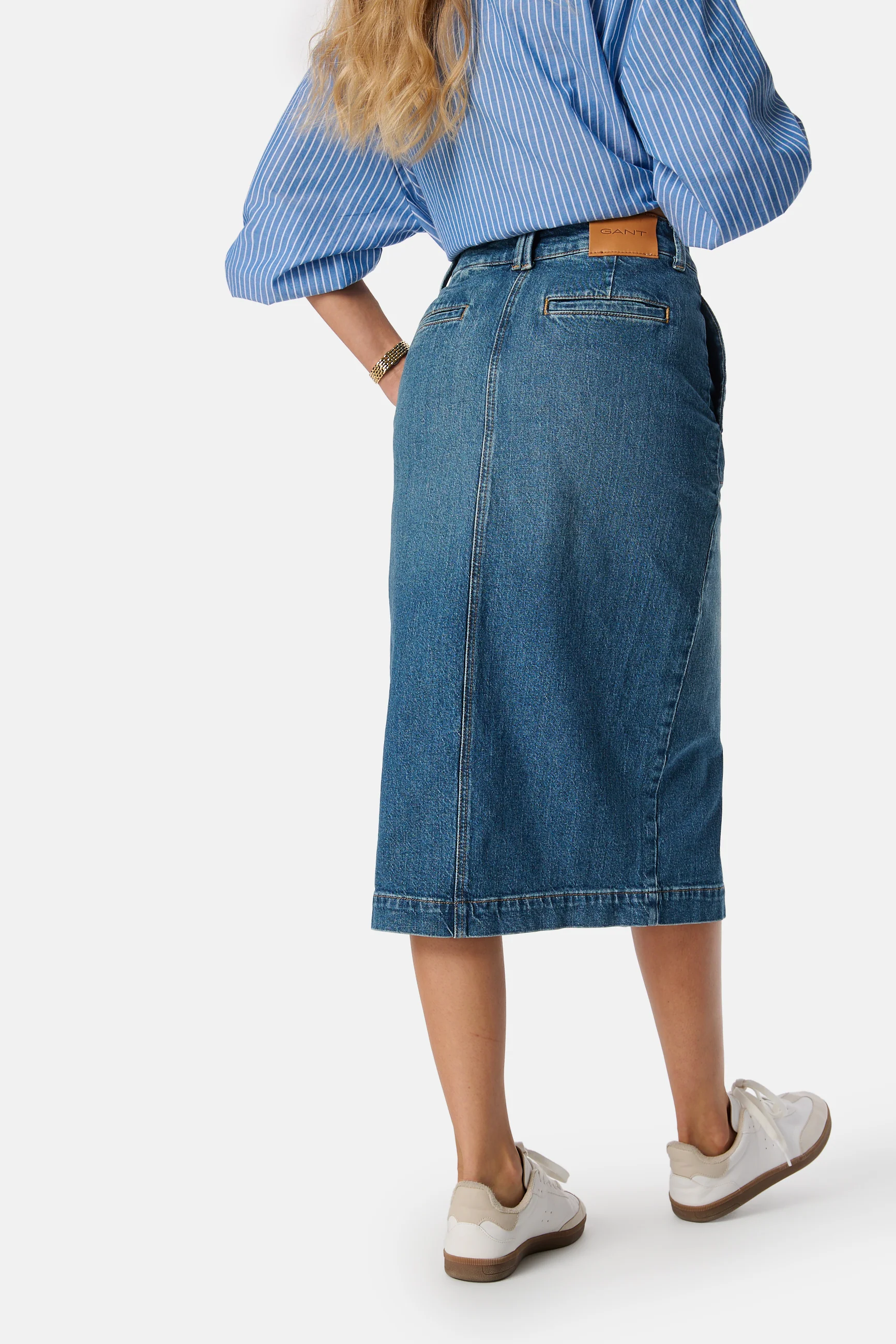 Denim Slit Skirt - Image 2