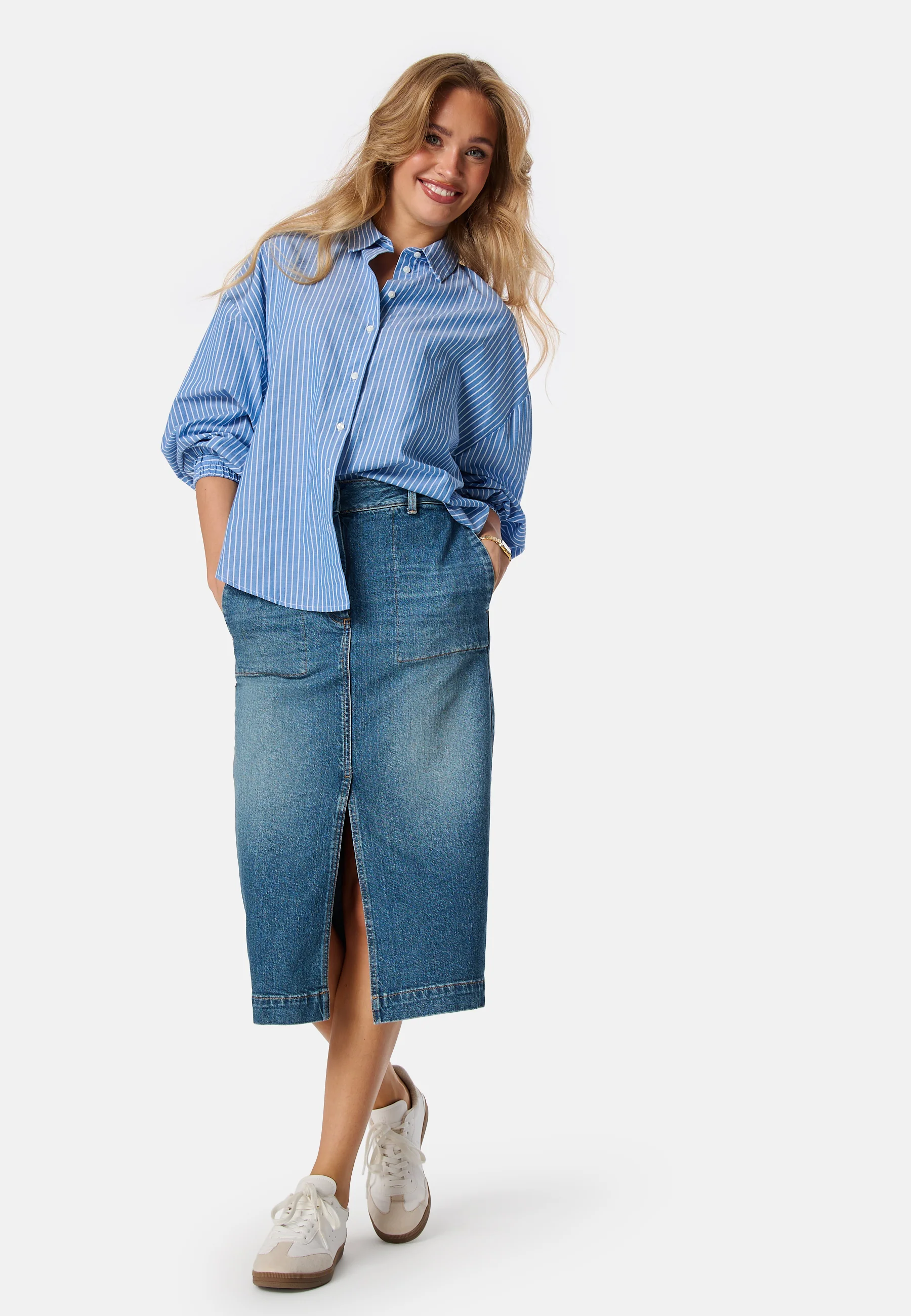 Denim Slit Skirt - Image 3
