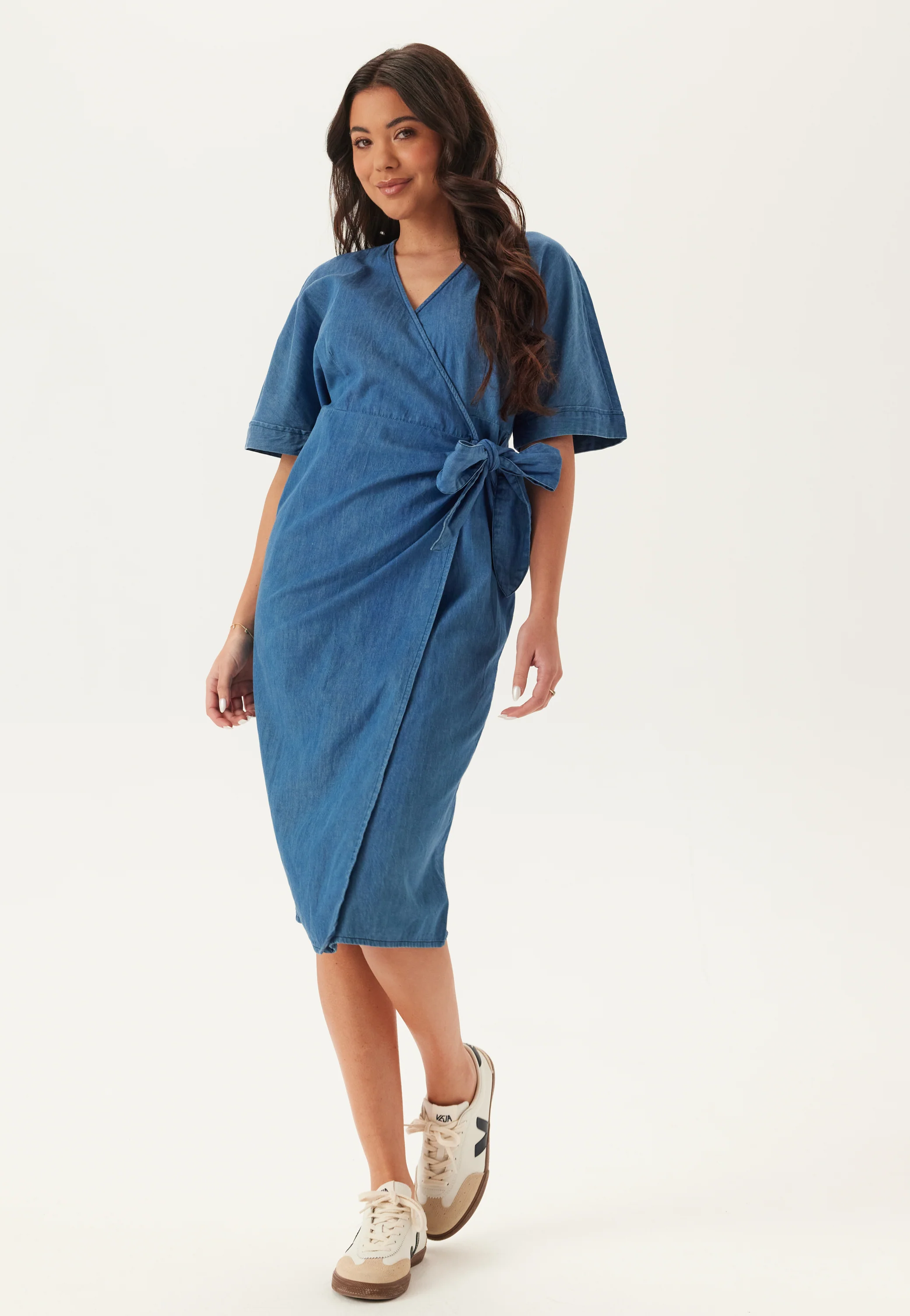 Denim Wrap Dress - Image 3