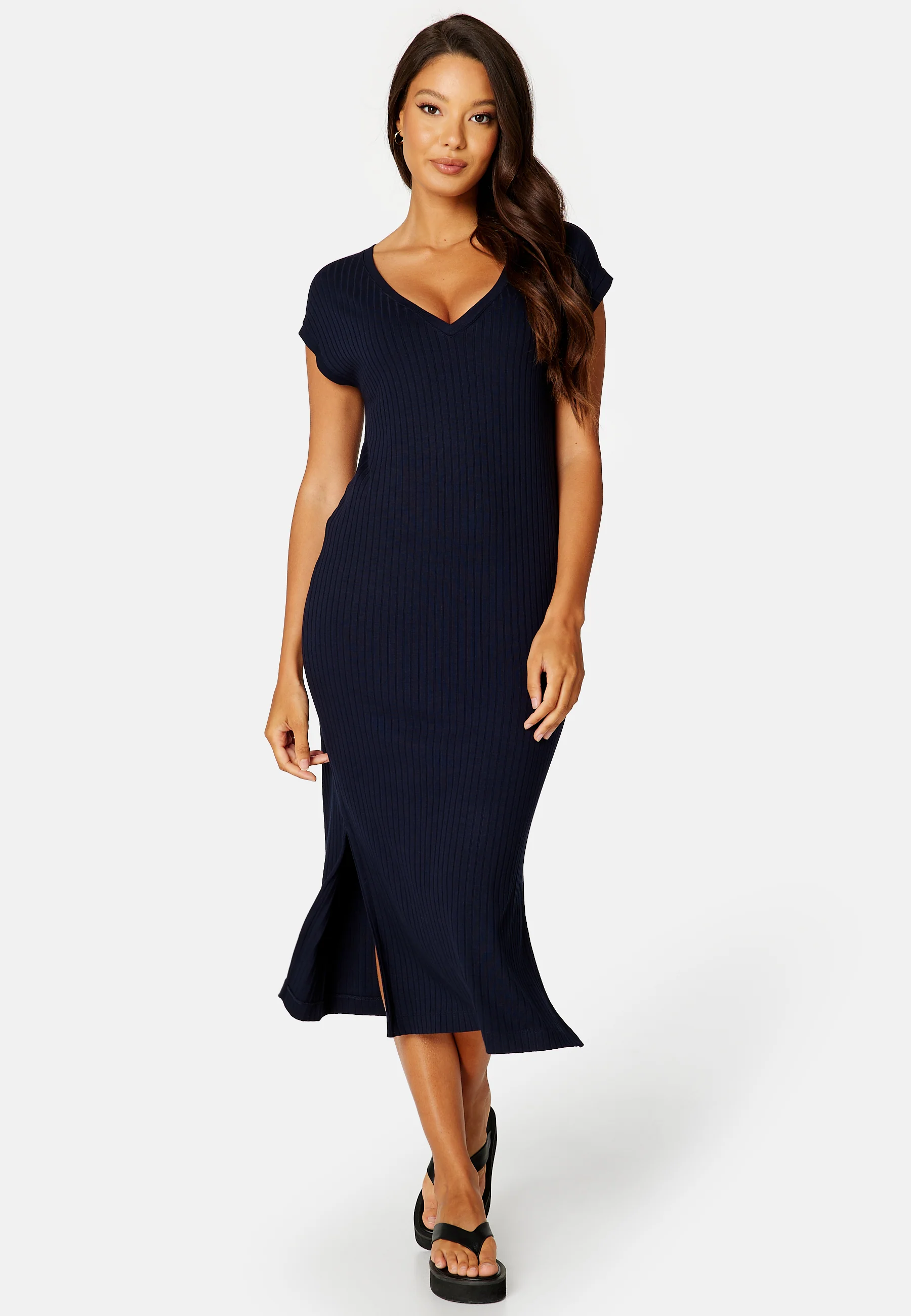 Detail Slit Jersey Dress