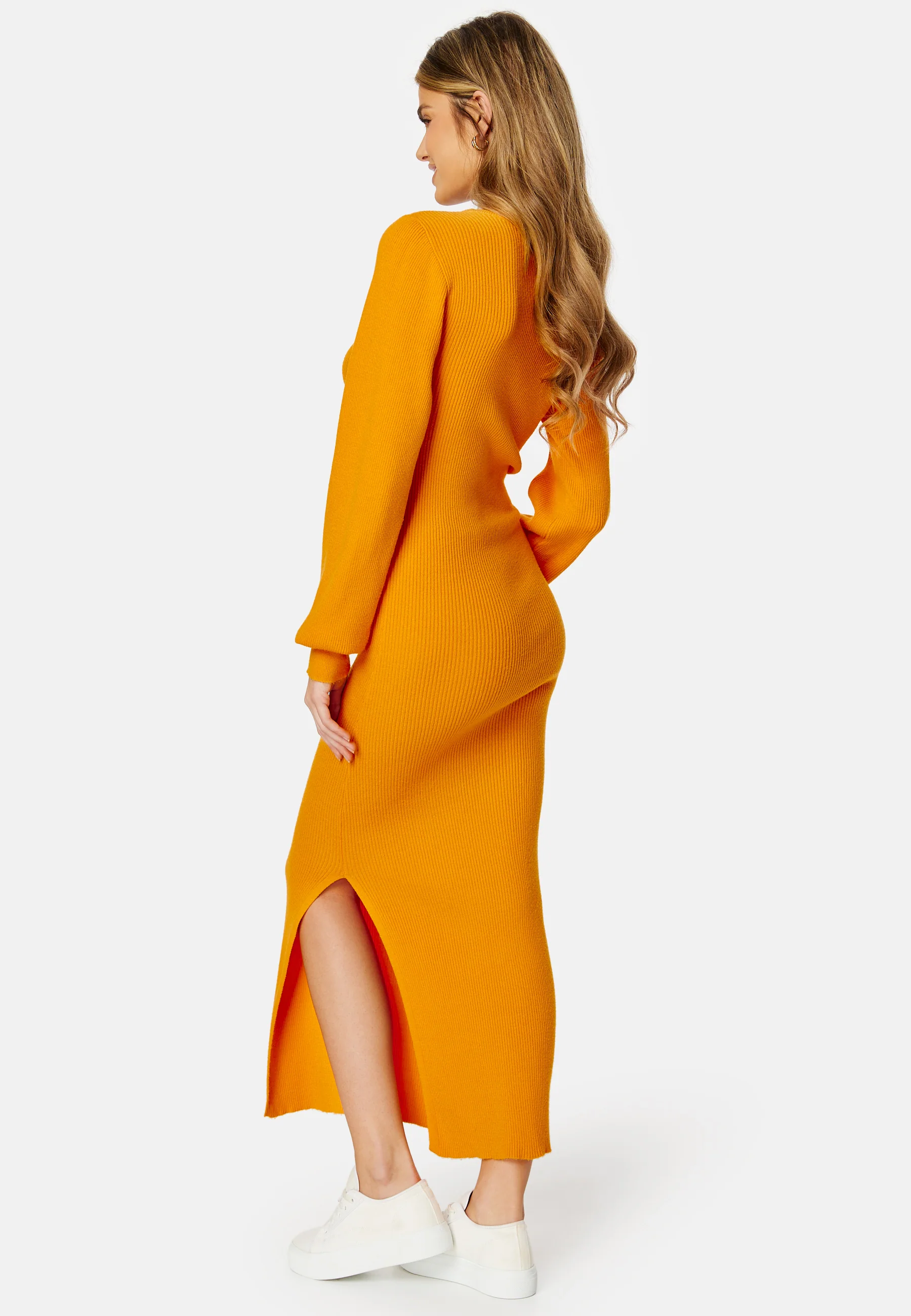 Dicte LS Long Slit Knit Dress - Image 2