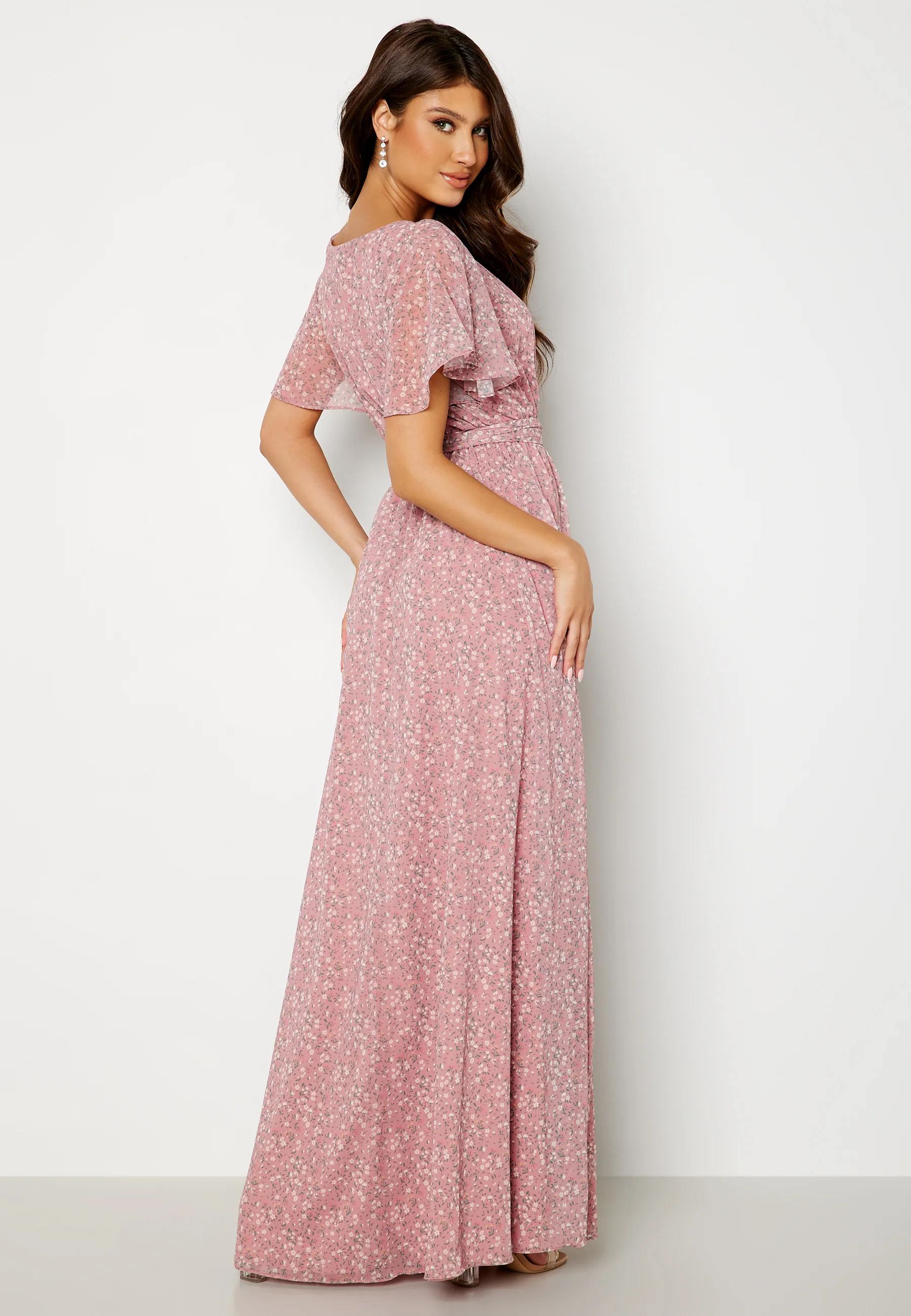 Ditsy Flutter Sleeve Maxi Dress - Image 3