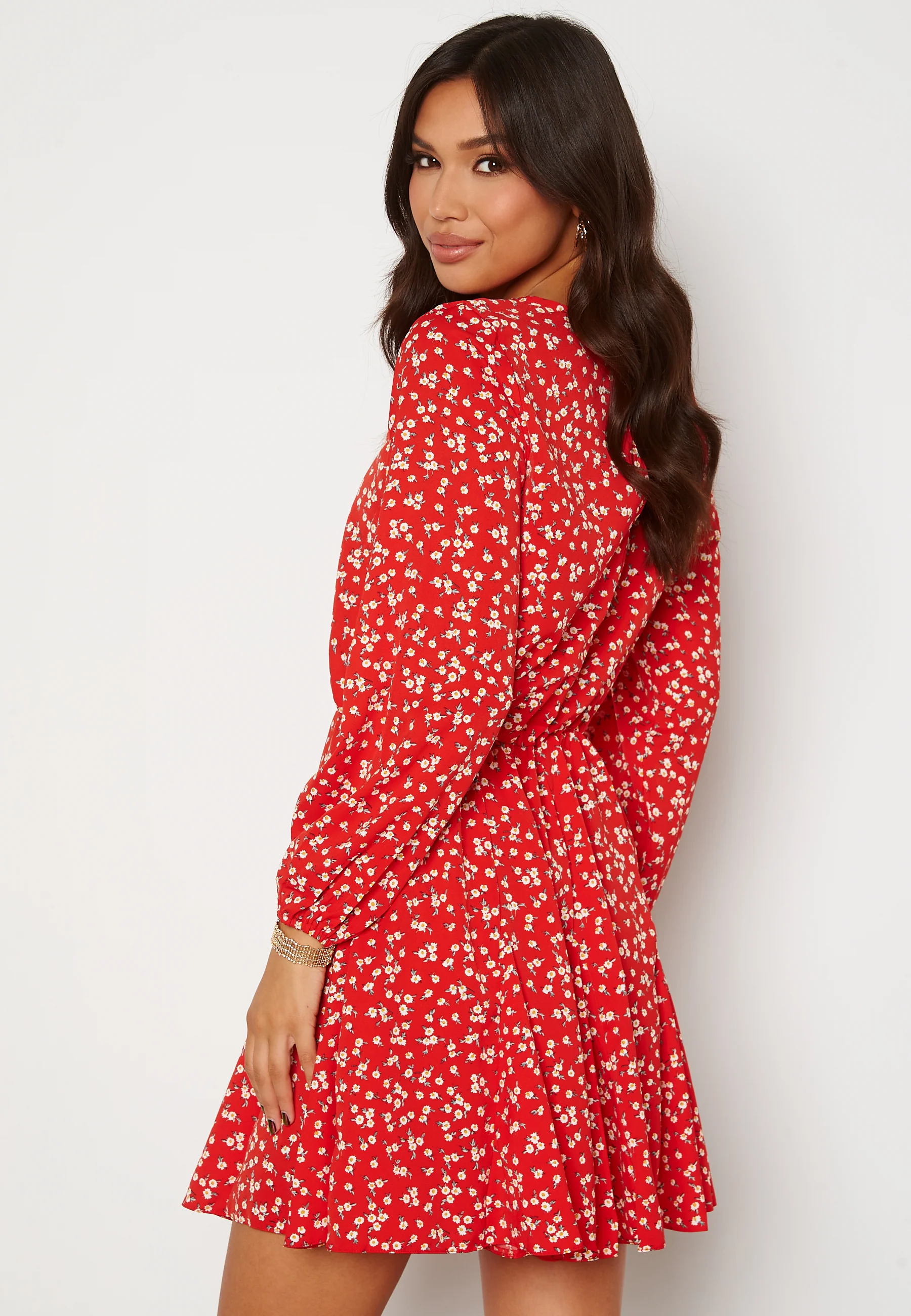 Ditsy Print Pleat Dress - Image 3