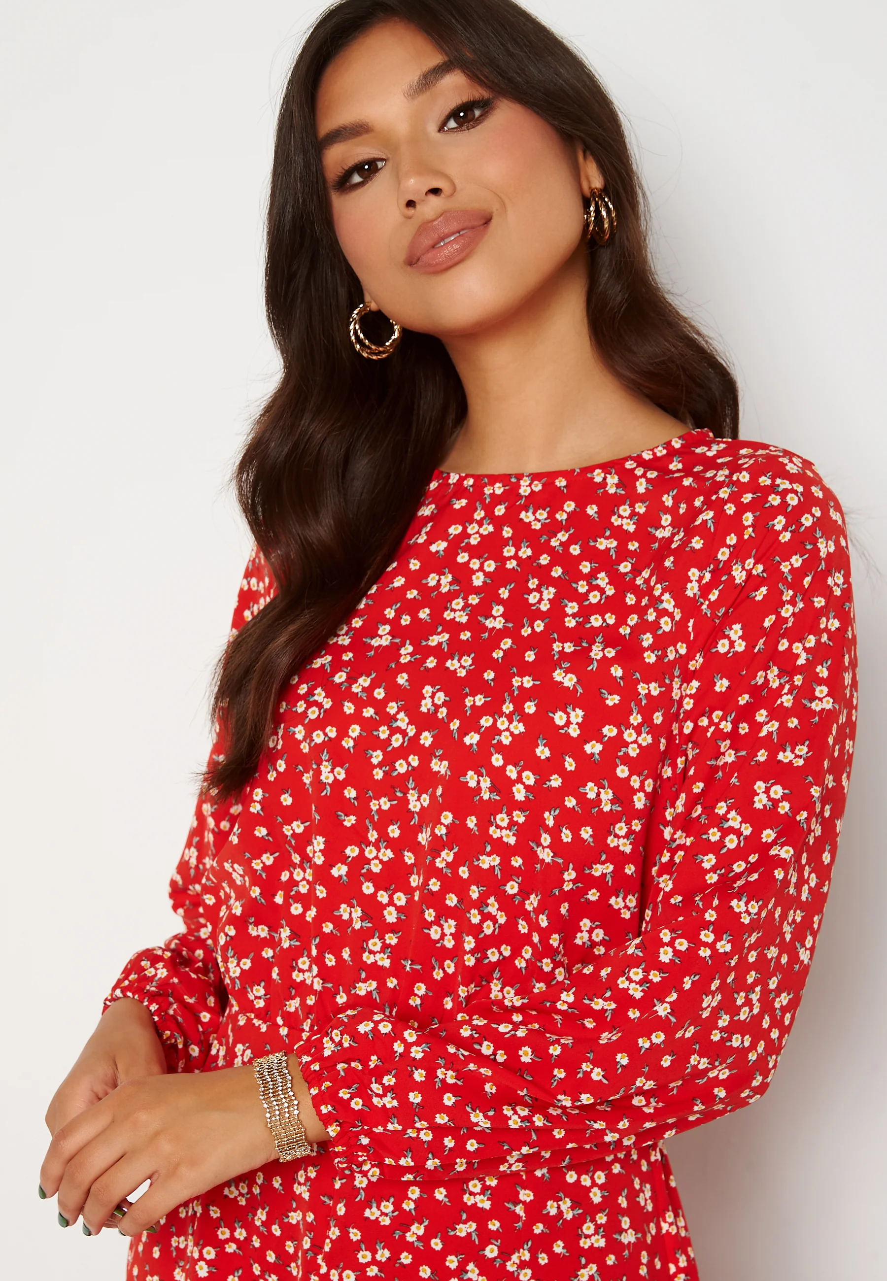 Ditsy Print Pleat Dress - Image 4
