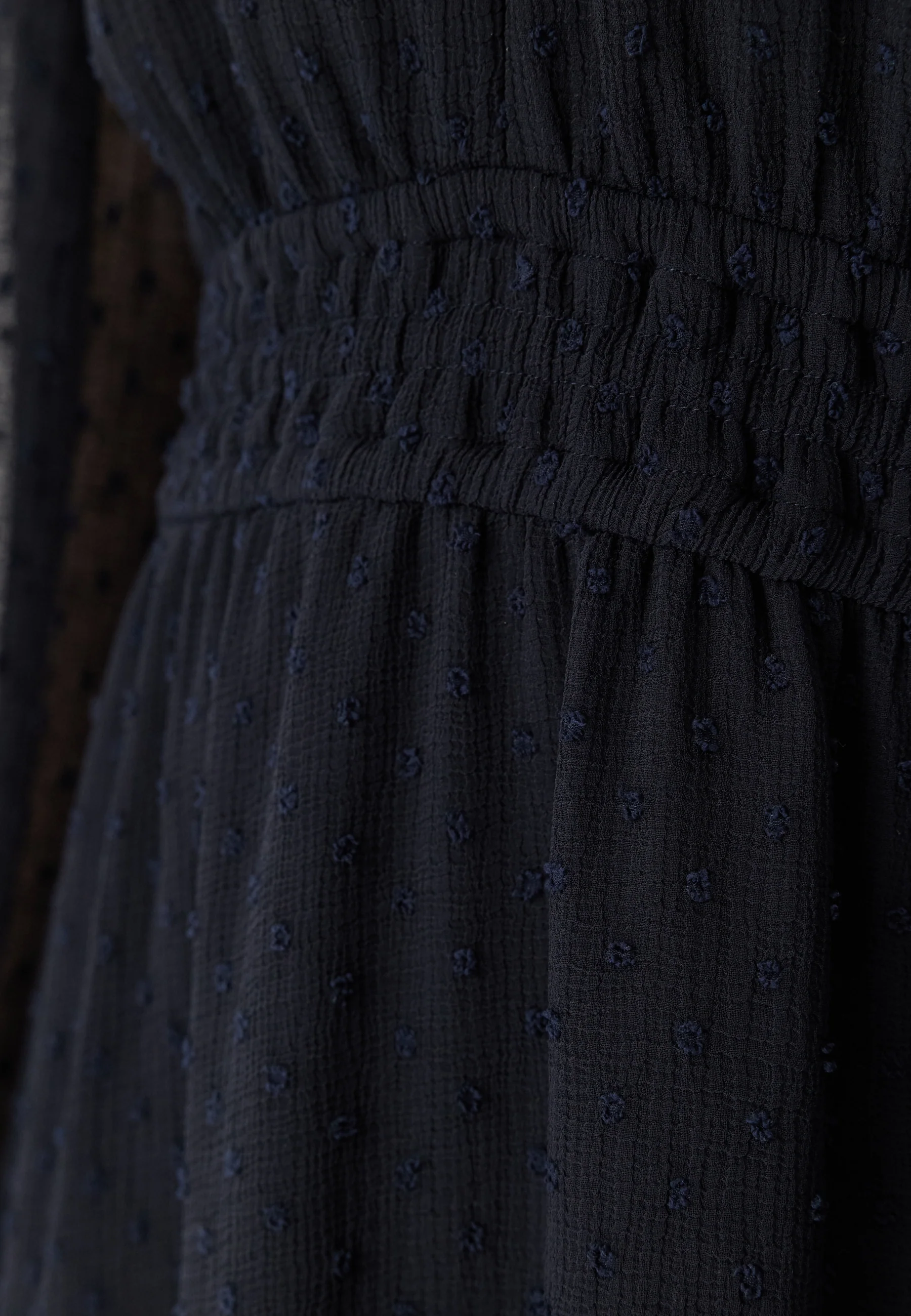 Dobby Dot Smock Midi Dress - Image 5