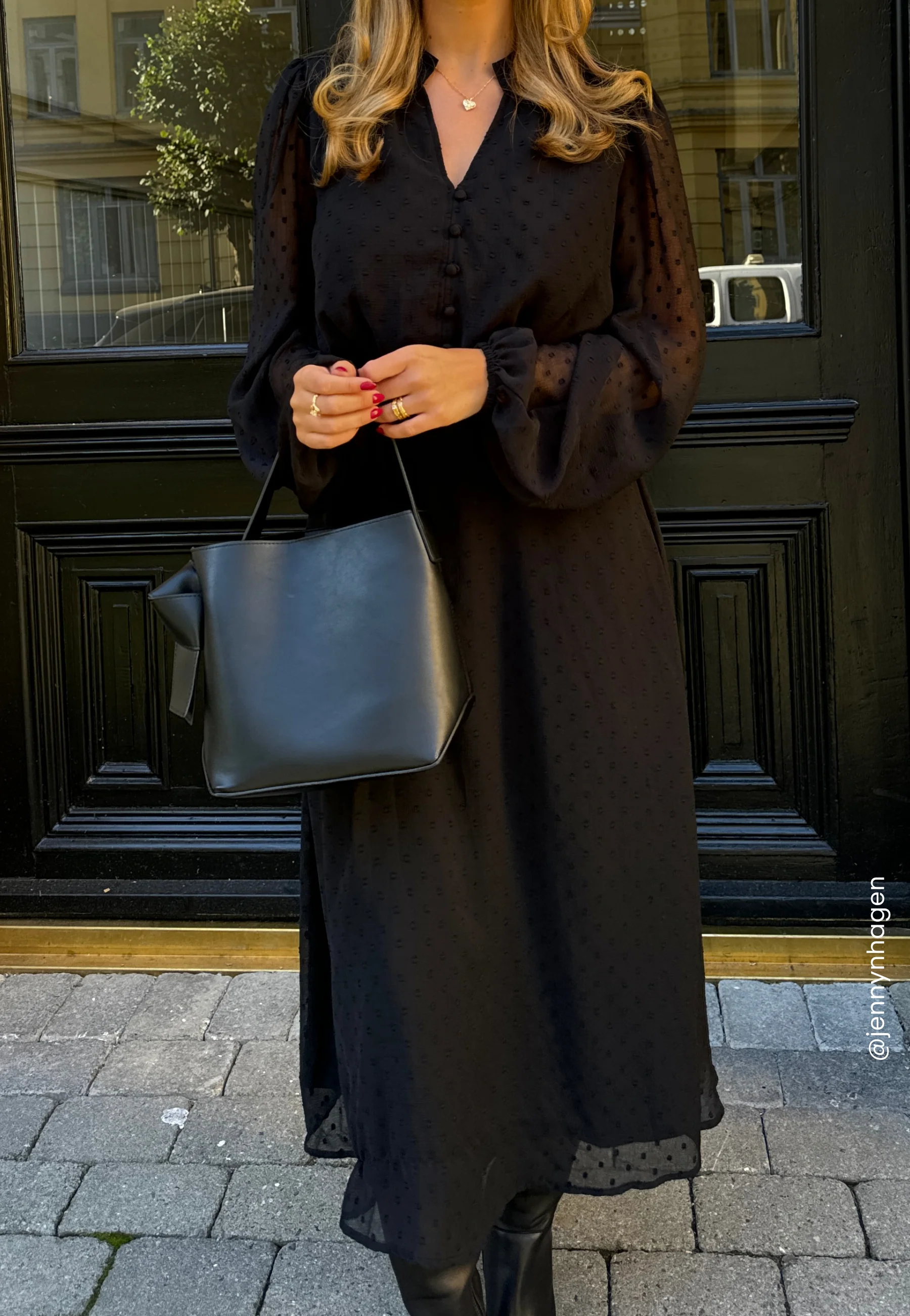 Dotted Button Dress - Image 5