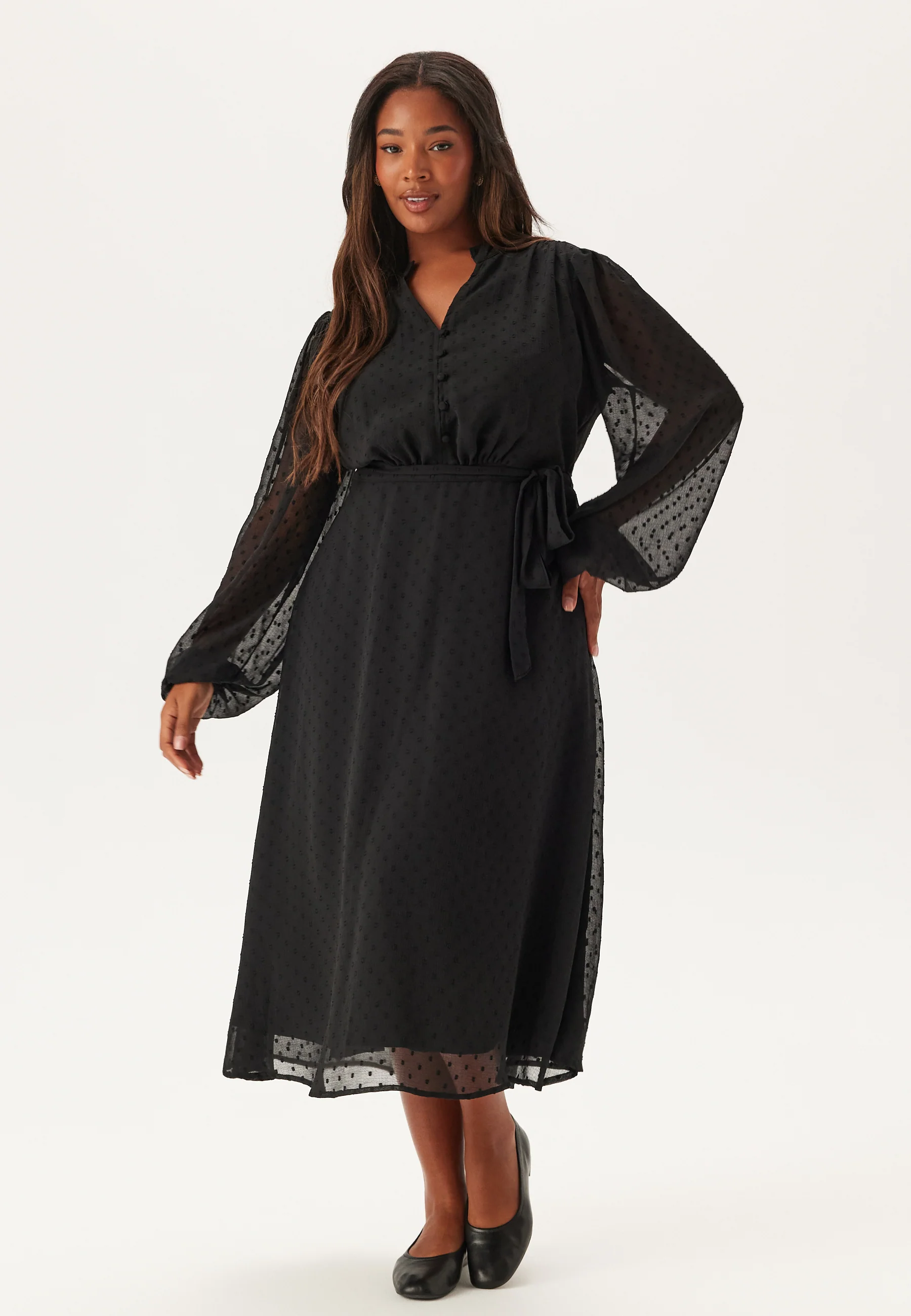 Dotted Button Dress - Image 8