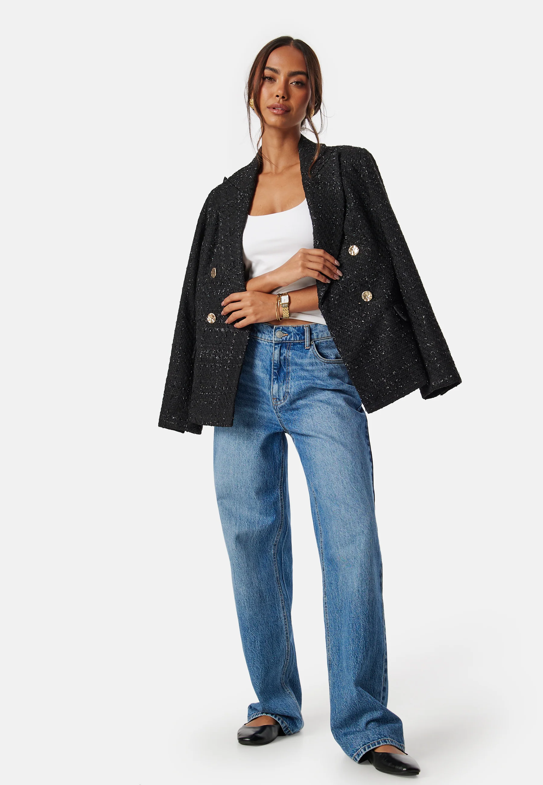 Double Breasted Bouclé Blazer - Image 2