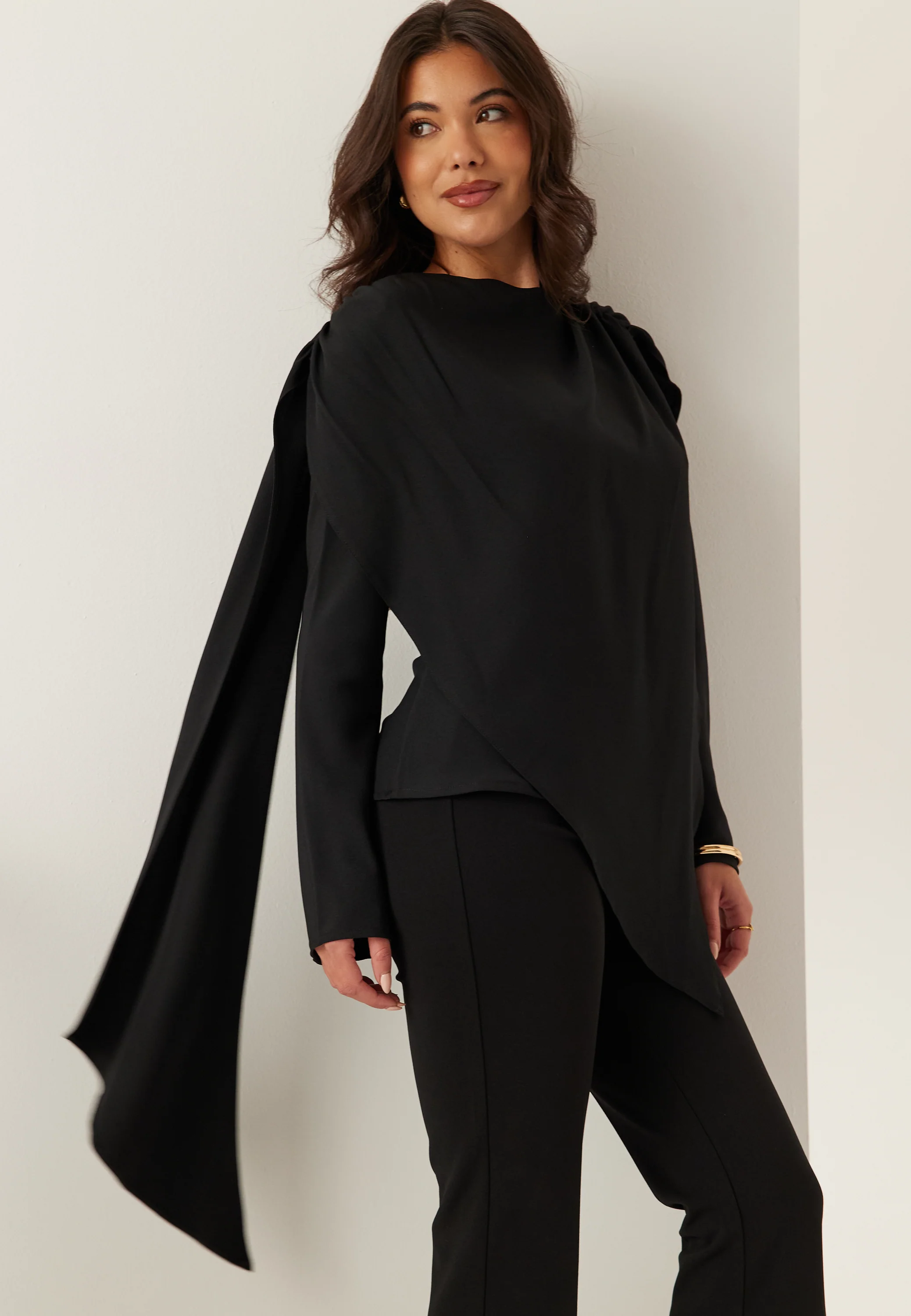 Draped Cape Blouse - Image 2