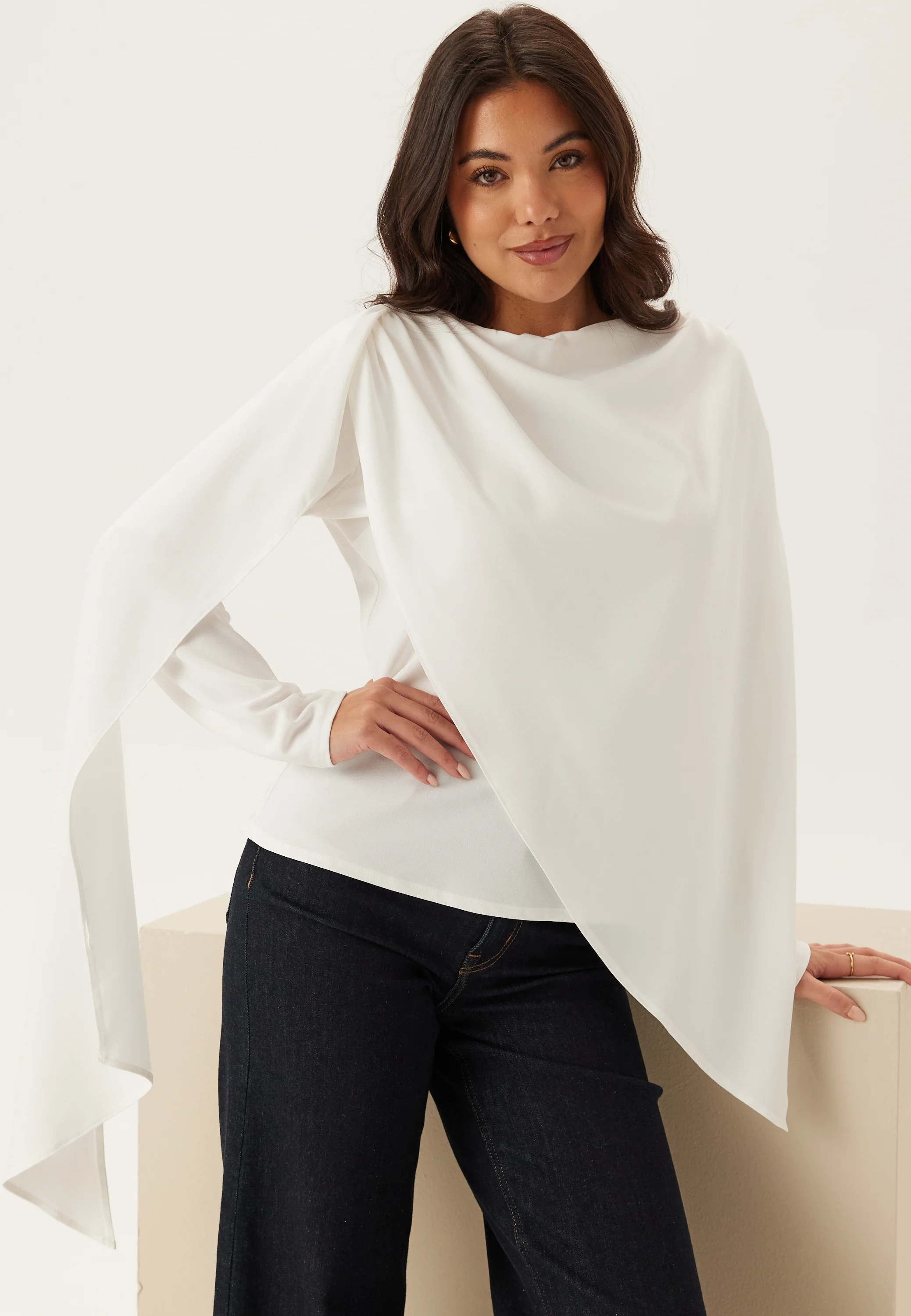 Draped Cape Blouse - Image 2