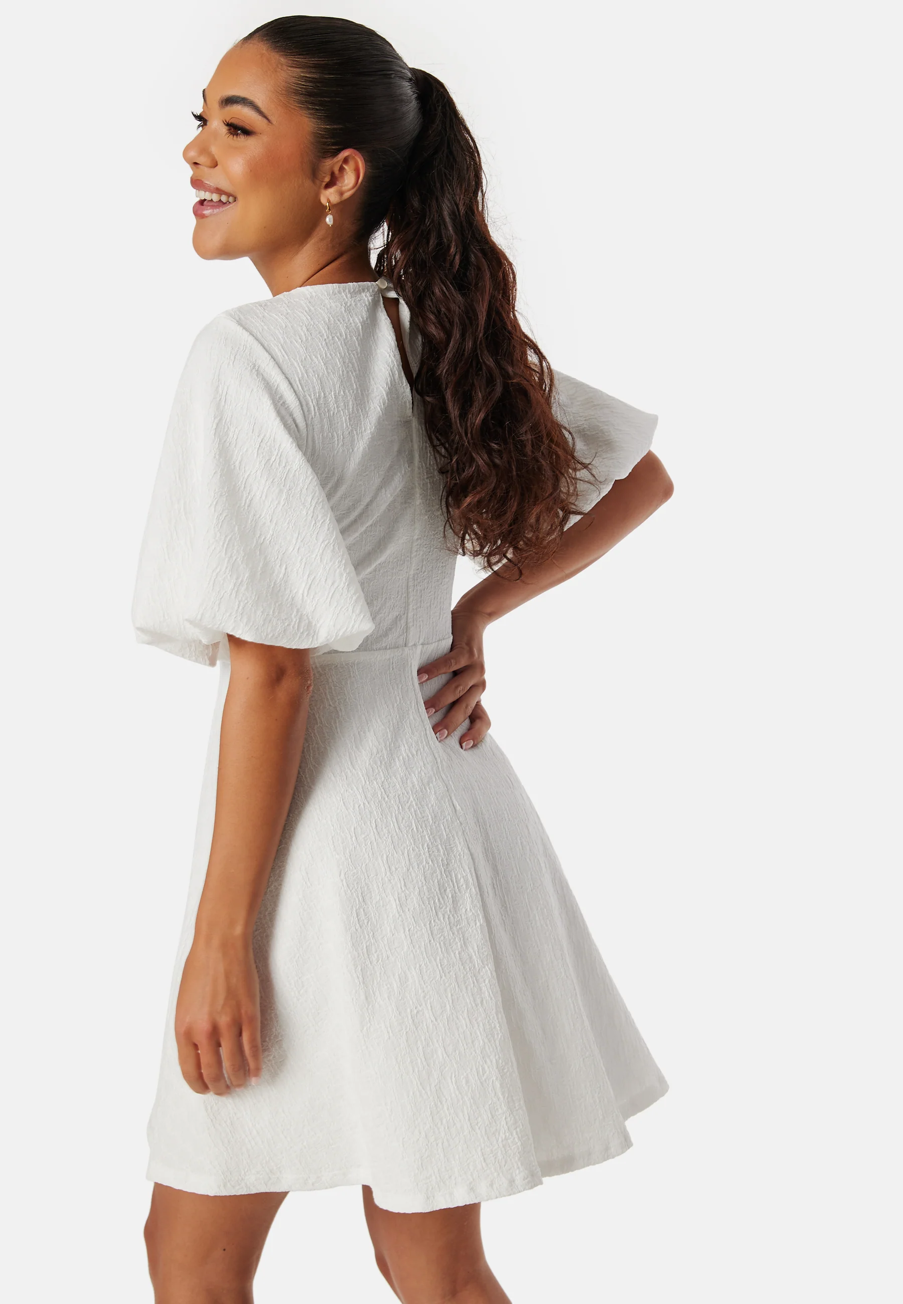 Draped Front Structured Dress - Image 2