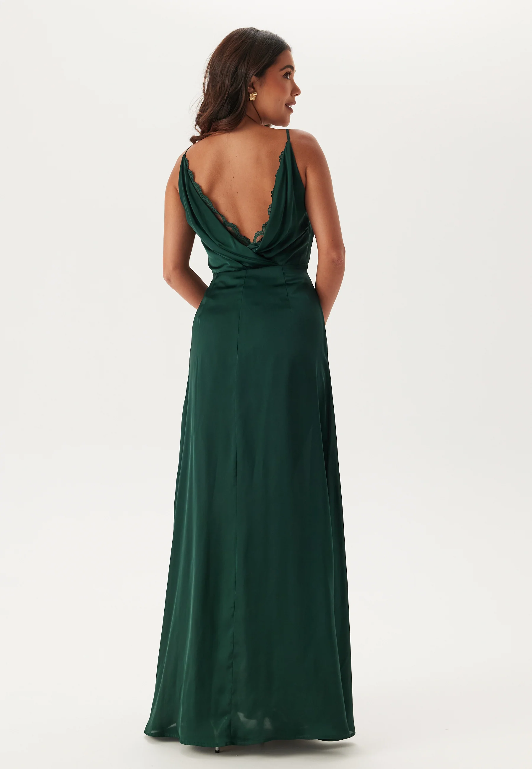 Drapy-Back Slit Satin Gown - Image 2