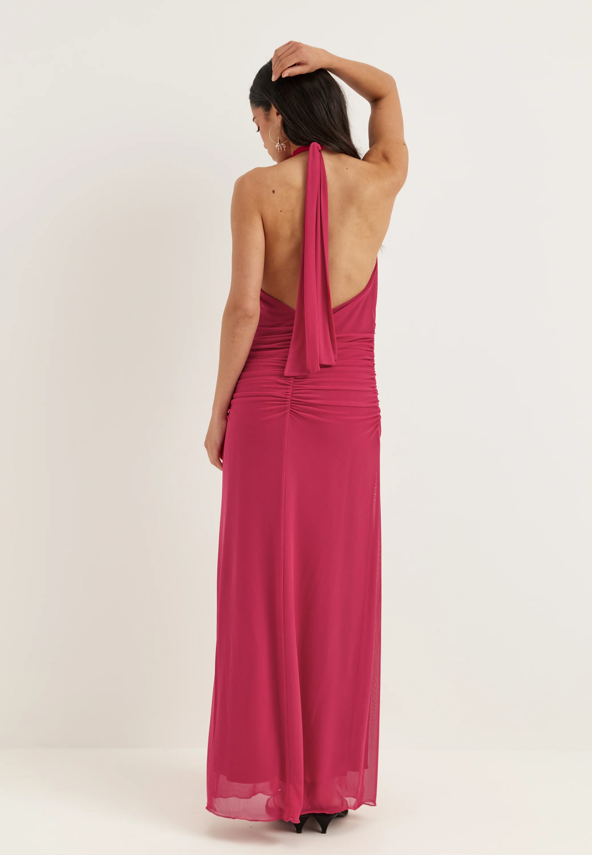 Drapy Halterneck Mesh Dress - Image 5