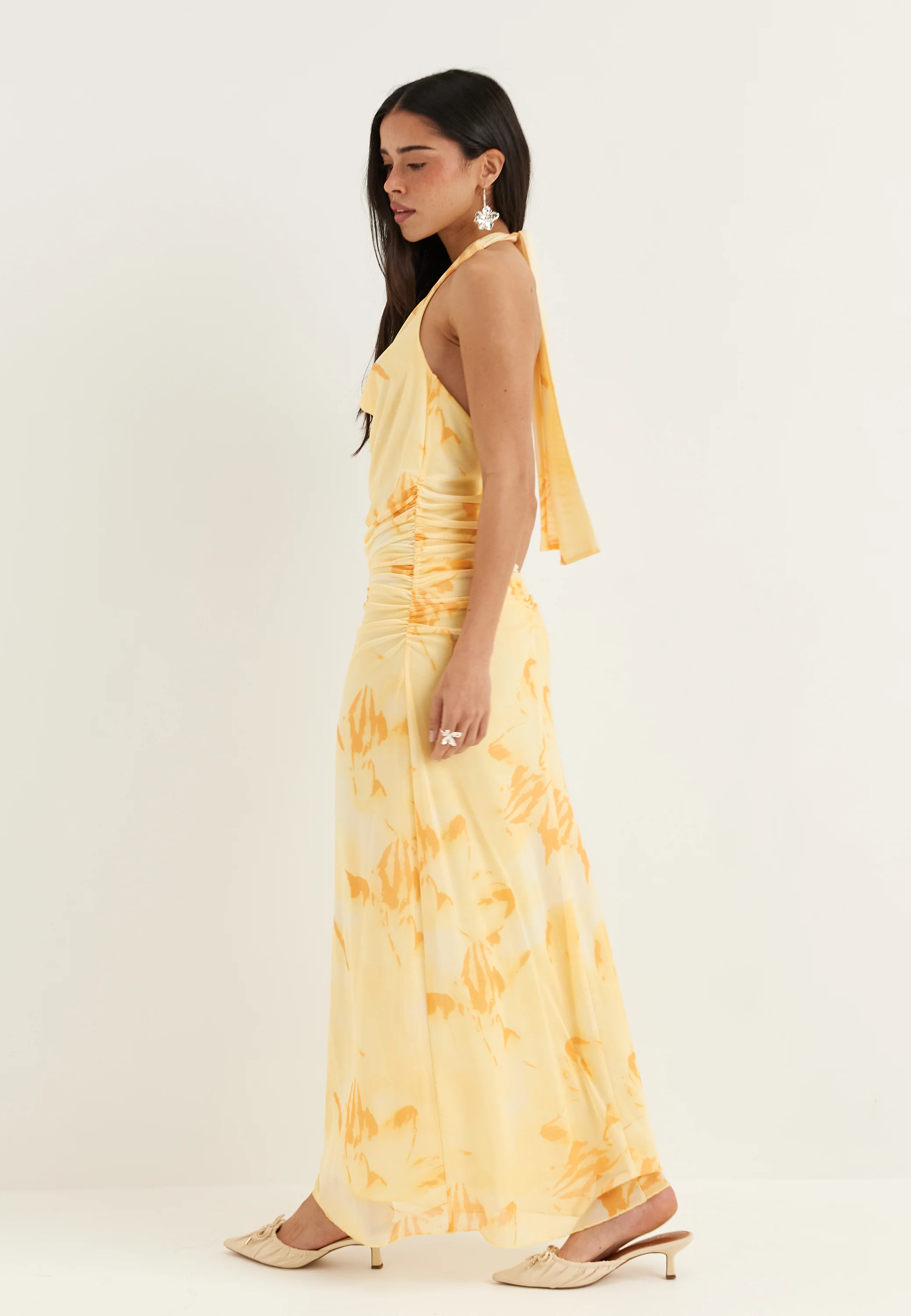 Drapy Halterneck Mesh Dress - Image 4