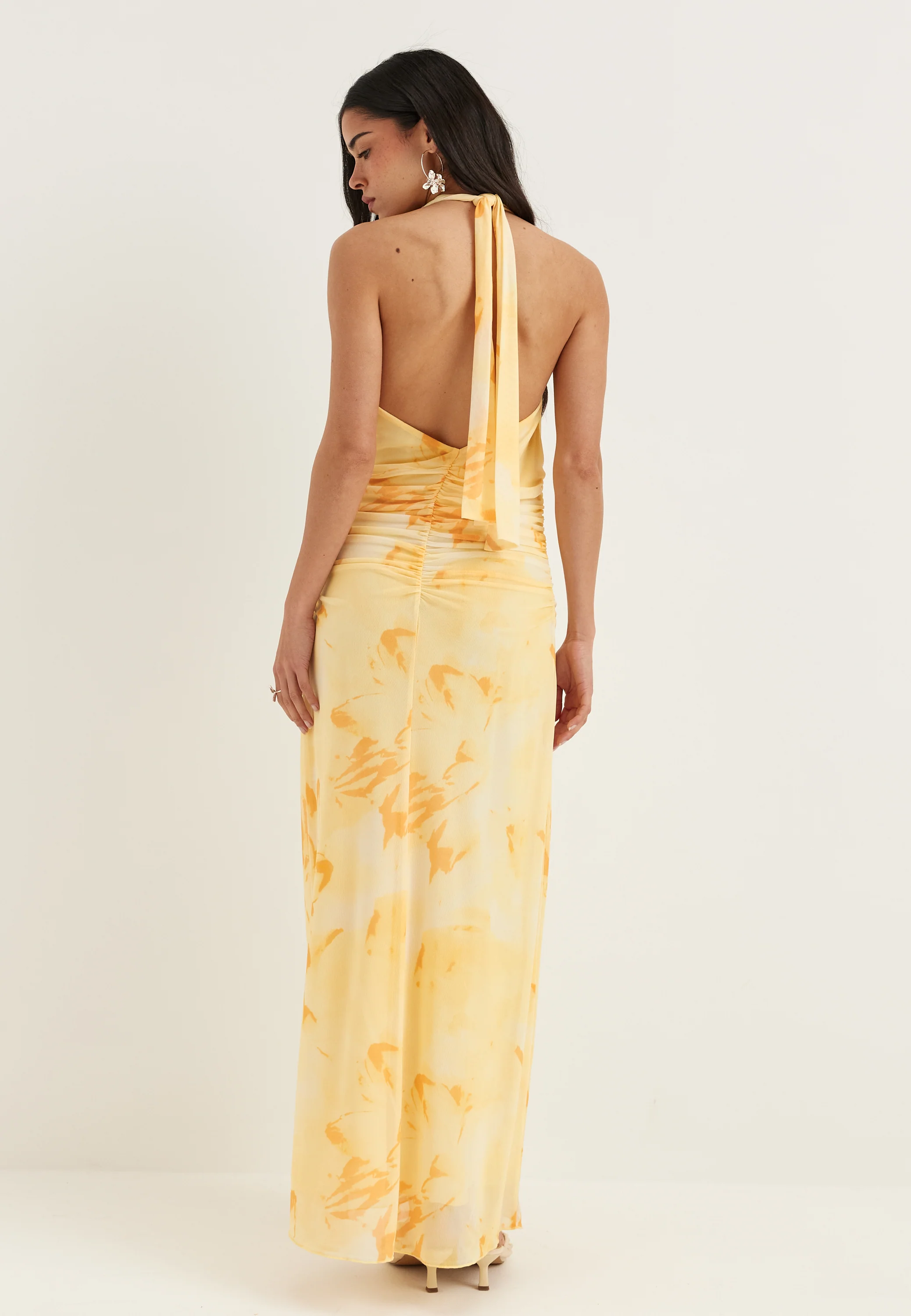Drapy Halterneck Mesh Dress - Image 5