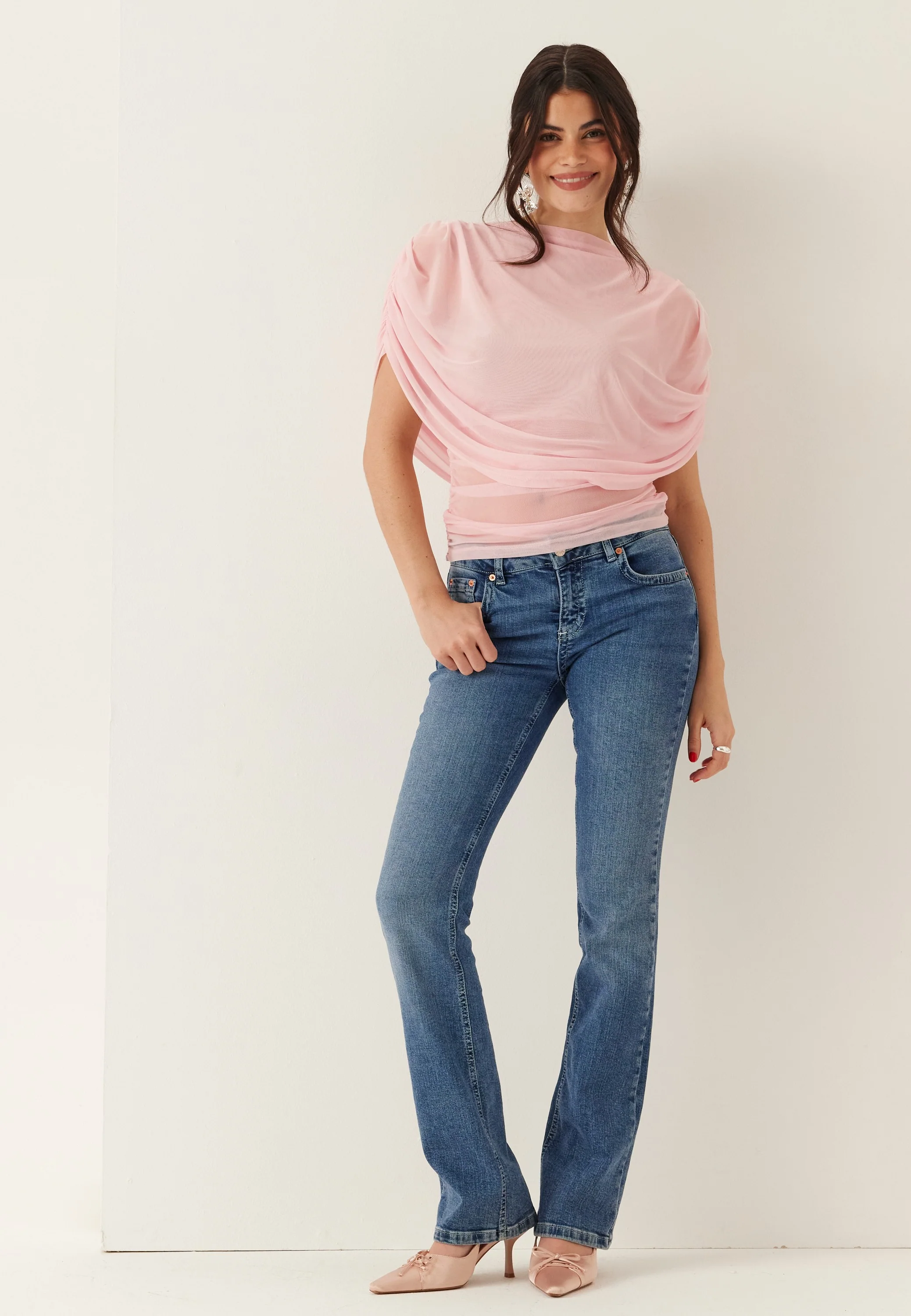 Drapy Mesh Cape Top - Image 5