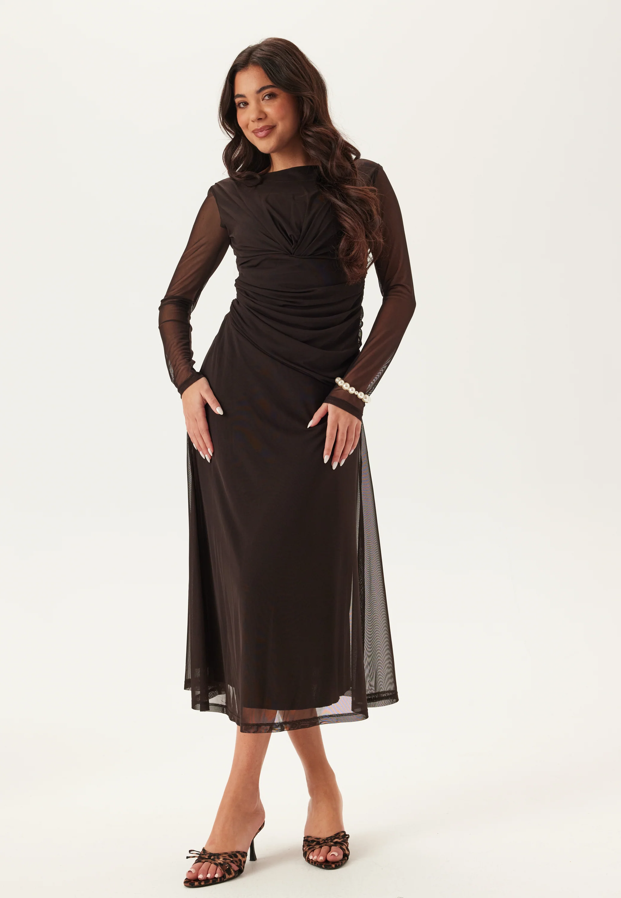 Drapy Twist Mesh Dress